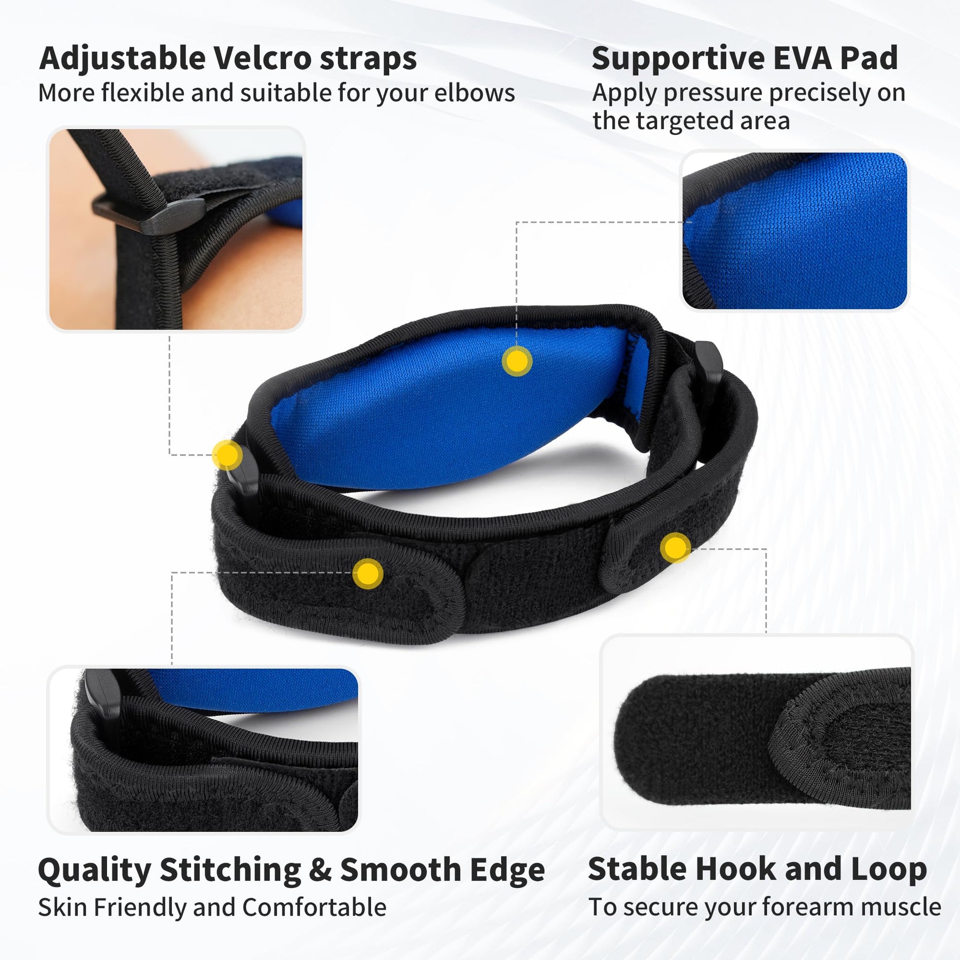 CAMBIVO 2 Pack Tennis Elbow Brace Strap for Tendonitis, Black - Tennis Mindset