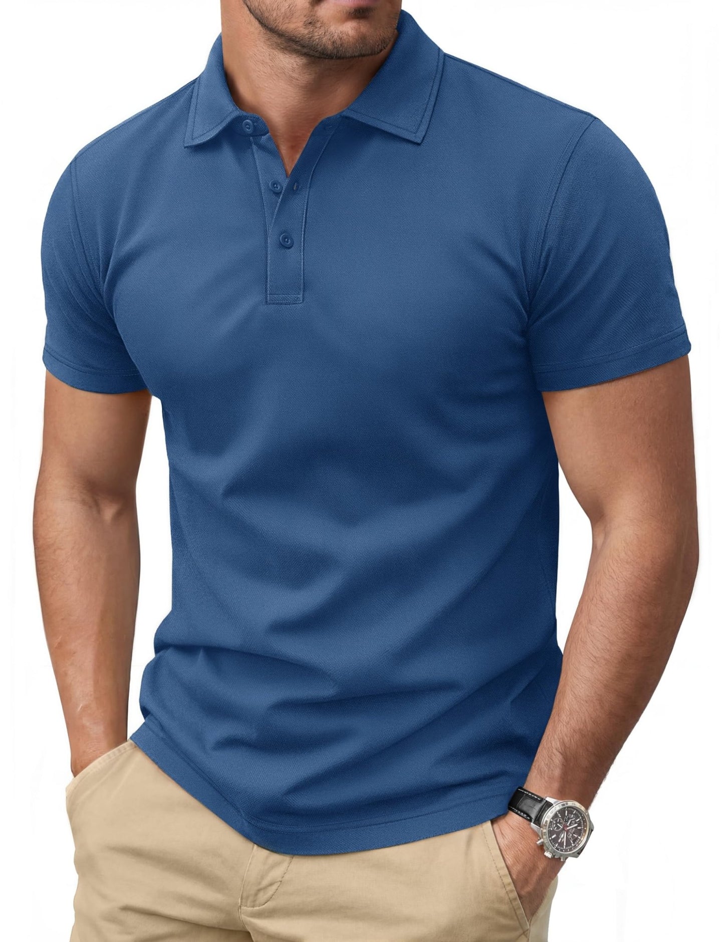 Cotrasen Men's Polo Shirts Short Sleeve Cotton Pique Classic Golf Shirts - Tennis Mindset