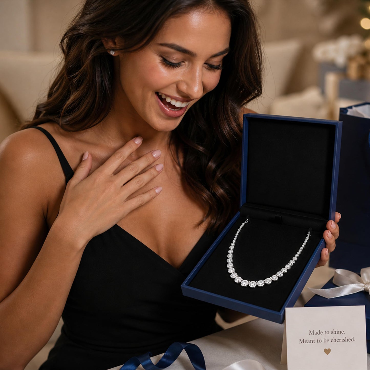 Belacqua 16-20 Inches Lab Grown Diamond Graduated Riviera Tennis Necklace - Tennis Mindset