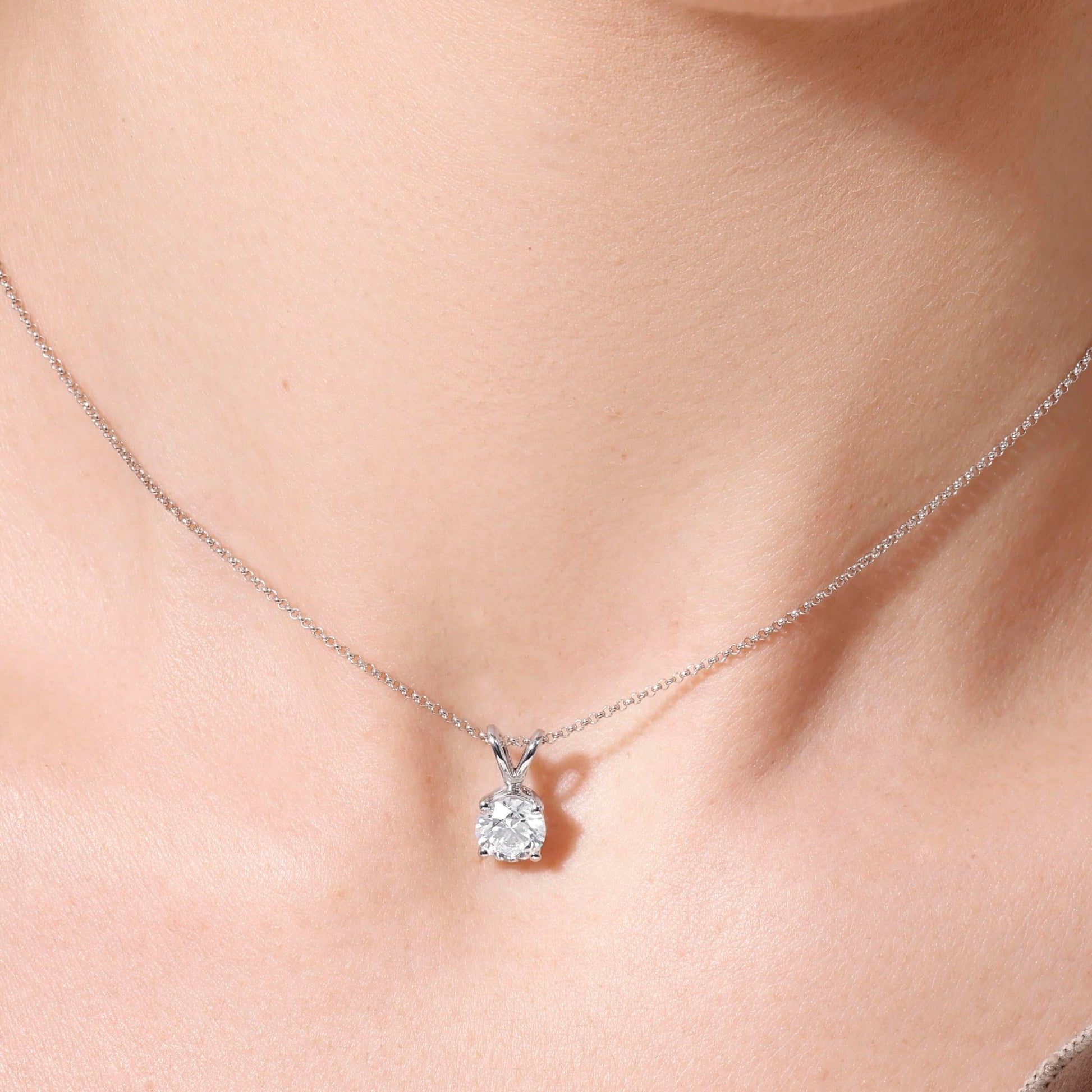 14K Yellow/White Gold Pendant Necklace With 0.50-1.00 TCW Lab Grown Diamond in Pear/Round Shape (E-F Color, VVS-VS), Adjustable Length from 15"-16.5", IGI Certified, Necklaces For Women, Gift For Her - Tennis Mindset