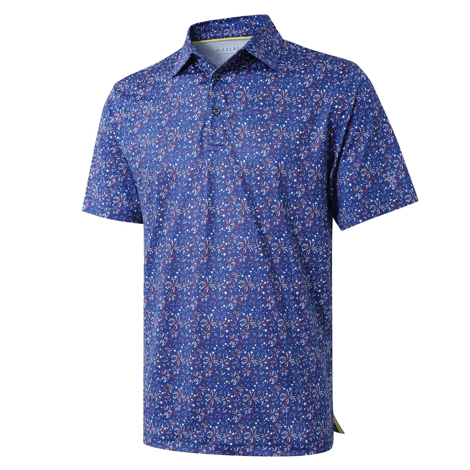 Golf Shirts for Men Dry Fit Short Sleeve Print Performance Moisture Wicking Polo Shirt - Tennis Mindset
