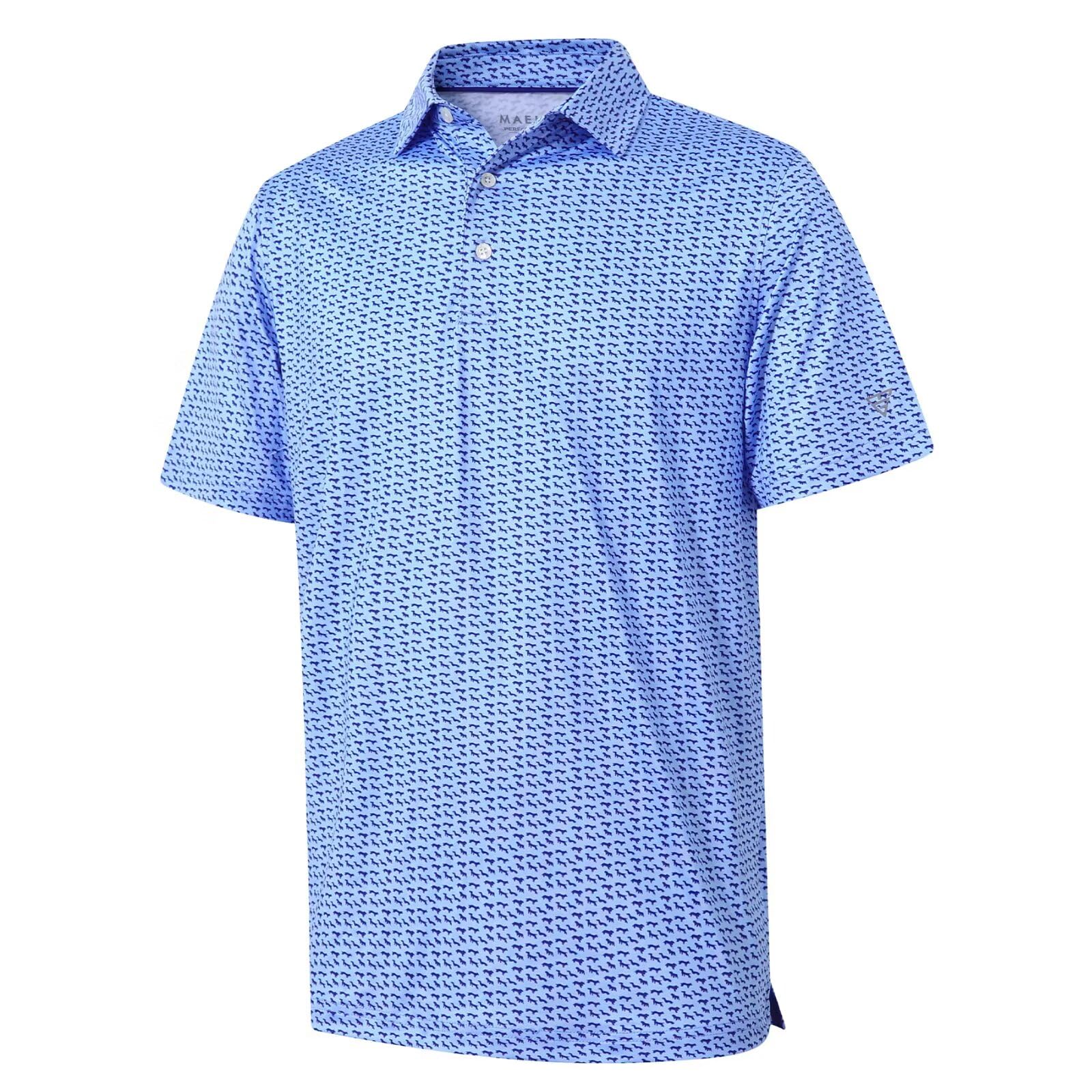 Golf Shirts for Men Dry Fit Short Sleeve Print Performance Moisture Wicking Polo Shirt - Tennis Mindset
