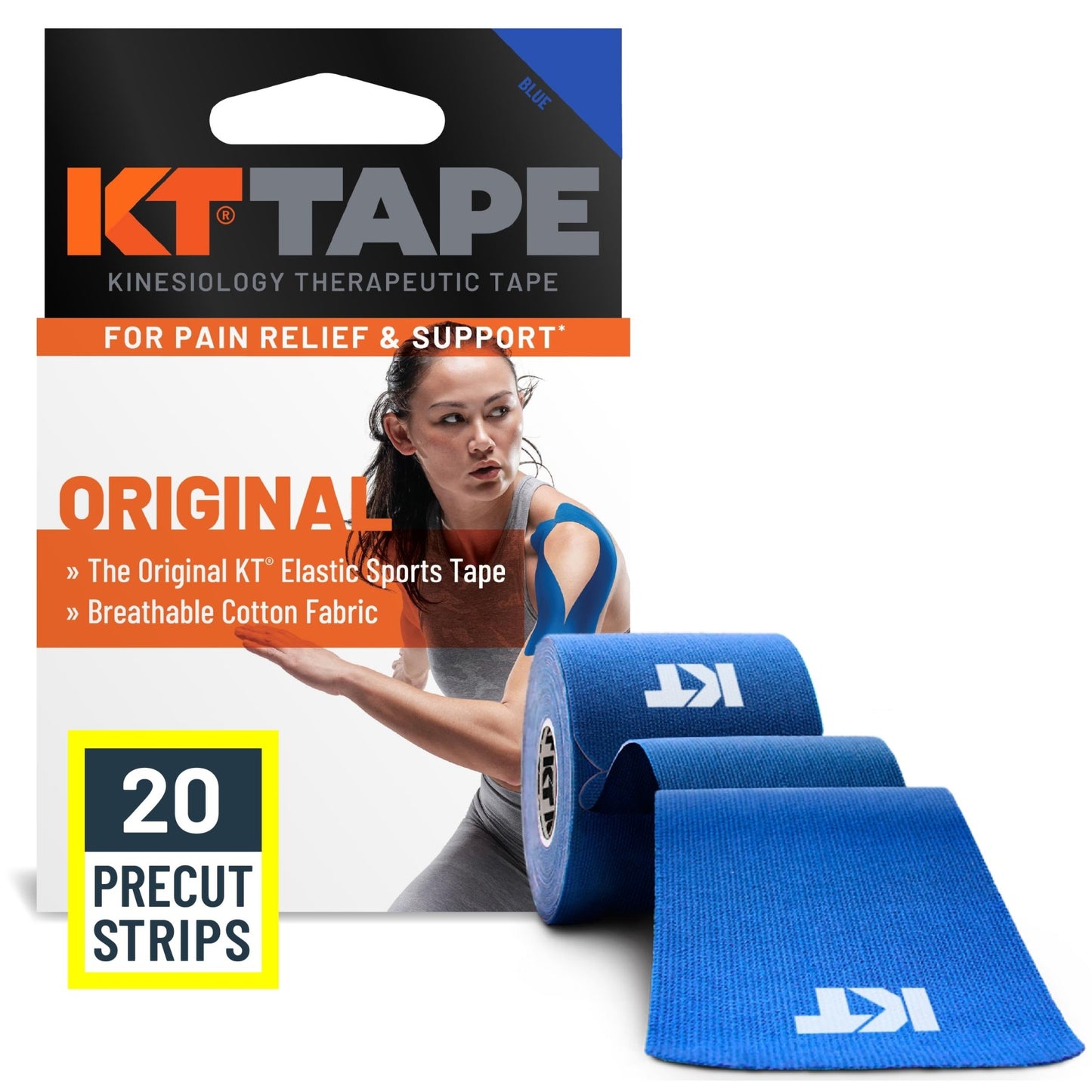 KT Tape, Original Cotton, Elastic Kinesiology Athletic Tape, 20 Count, 10” Precut Strips, Purple - Tennis Mindset