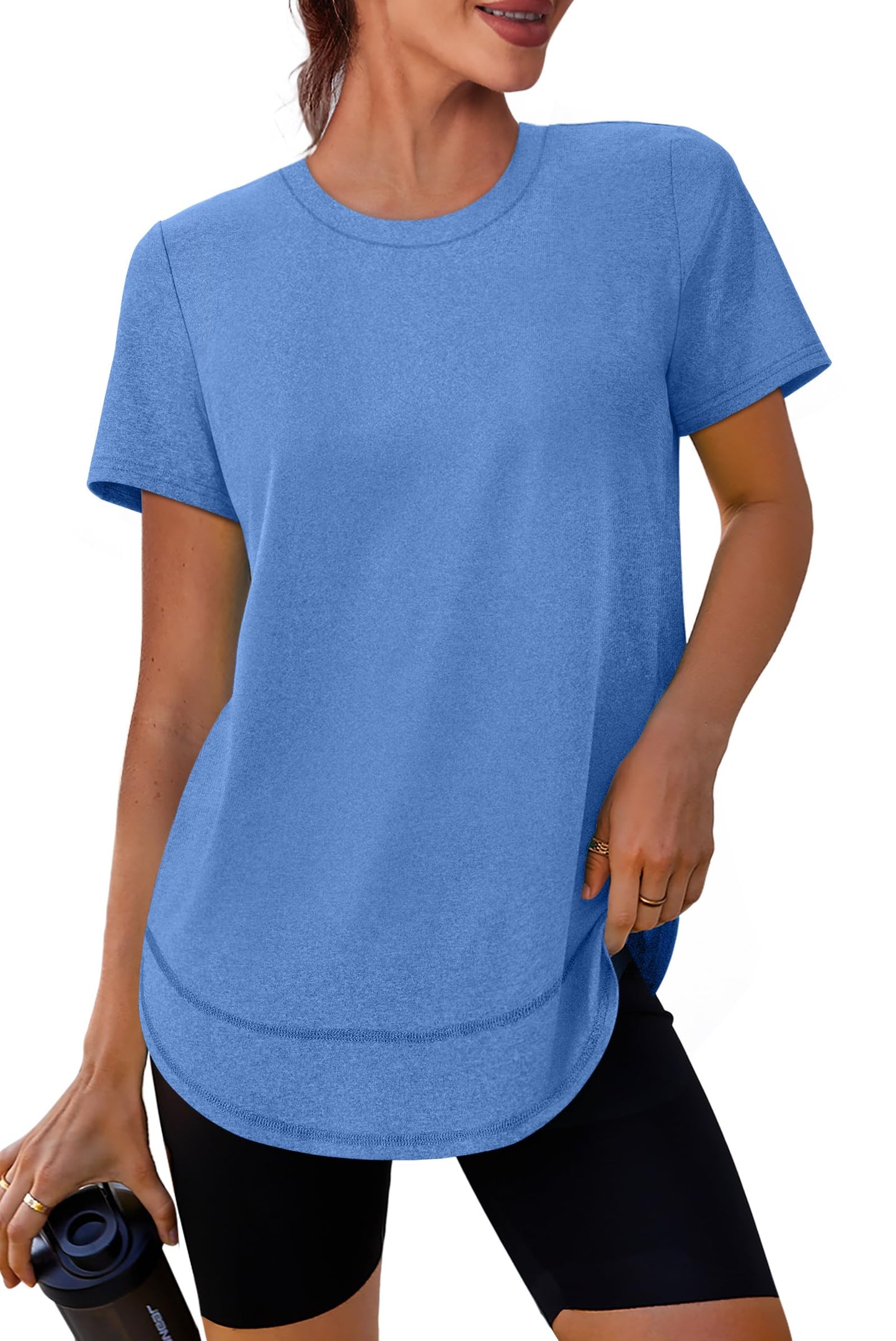 XIEERDUO Womens Workout Tops Short Sleeve Shirts Sun Protection UPF 50+ Quick Dry Outfits for Hiking Running S-3XL