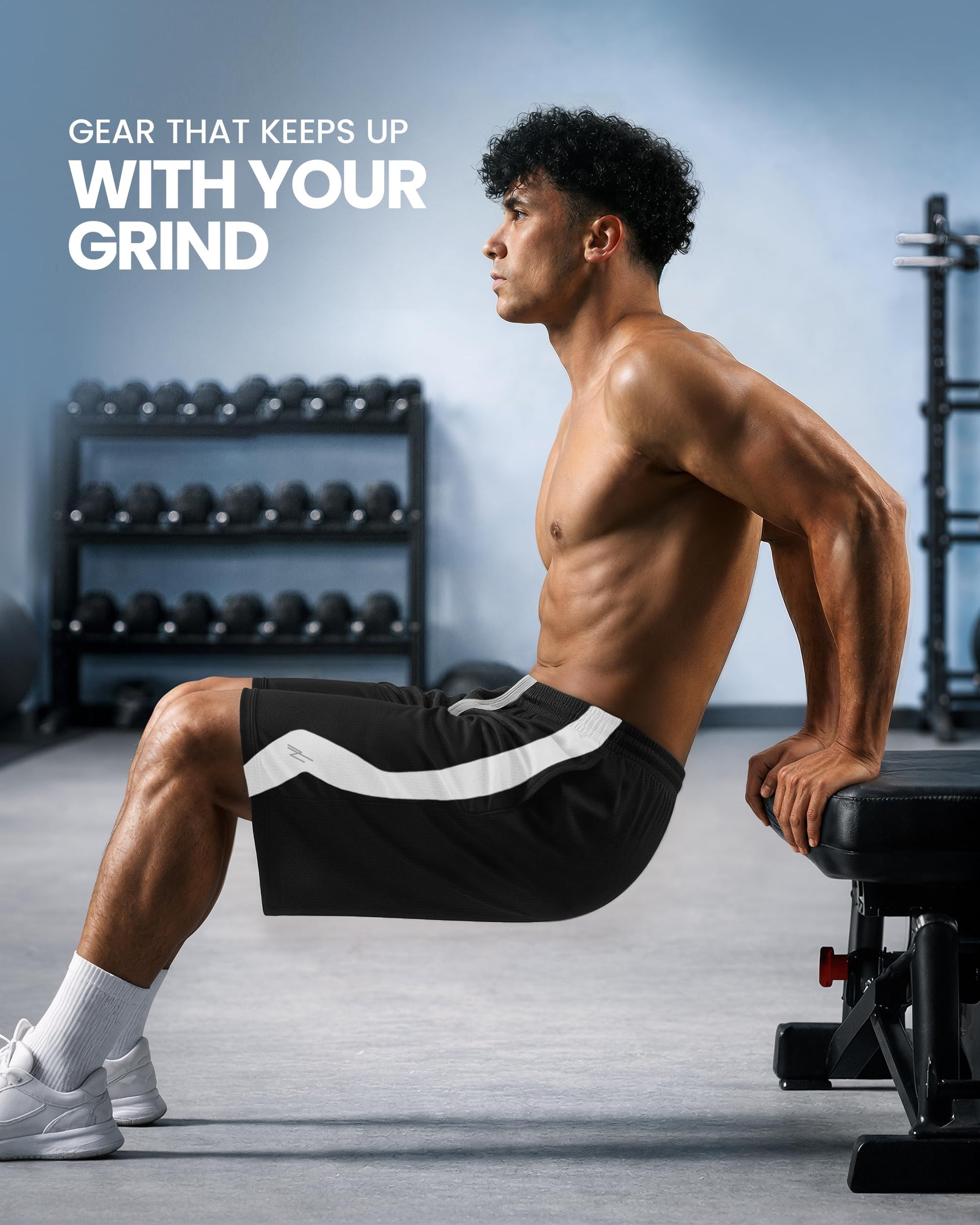 Breathable Mesh Mens Athletic Shorts Loose-Fit Quick Dry Running Gym Shorts - Tennis Mindset