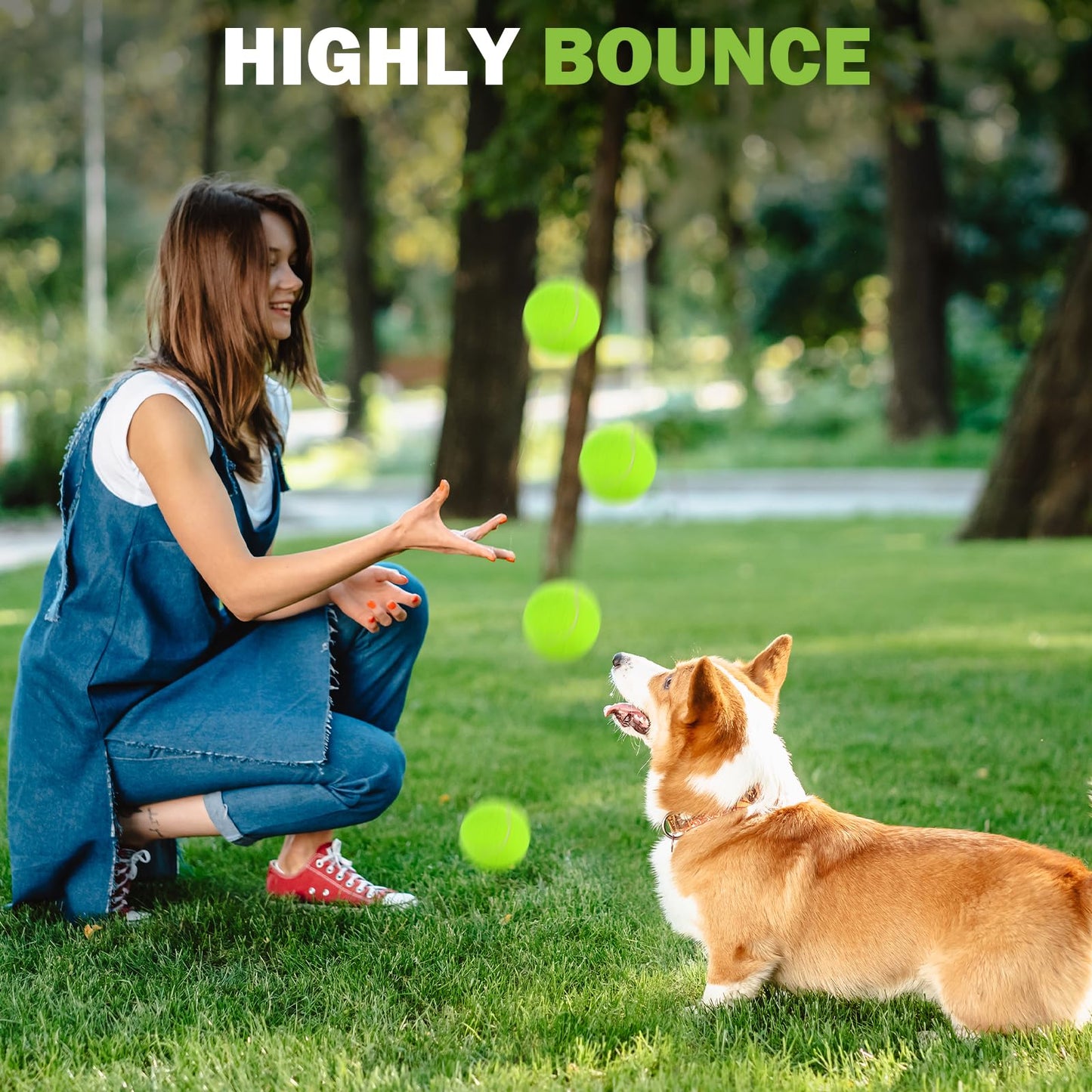 FURWEY Tennis Ball,6/12/24/36/40/80P Training Balls,Dog Balls with Mesh Bag