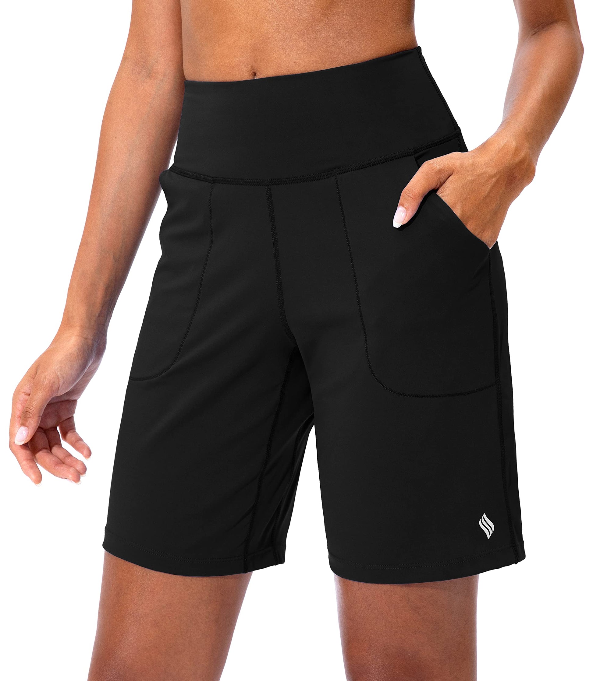 SANTINY Bermuda Shorts for Women with Pockets Athletic Workout Shorts - Tennis Mindset