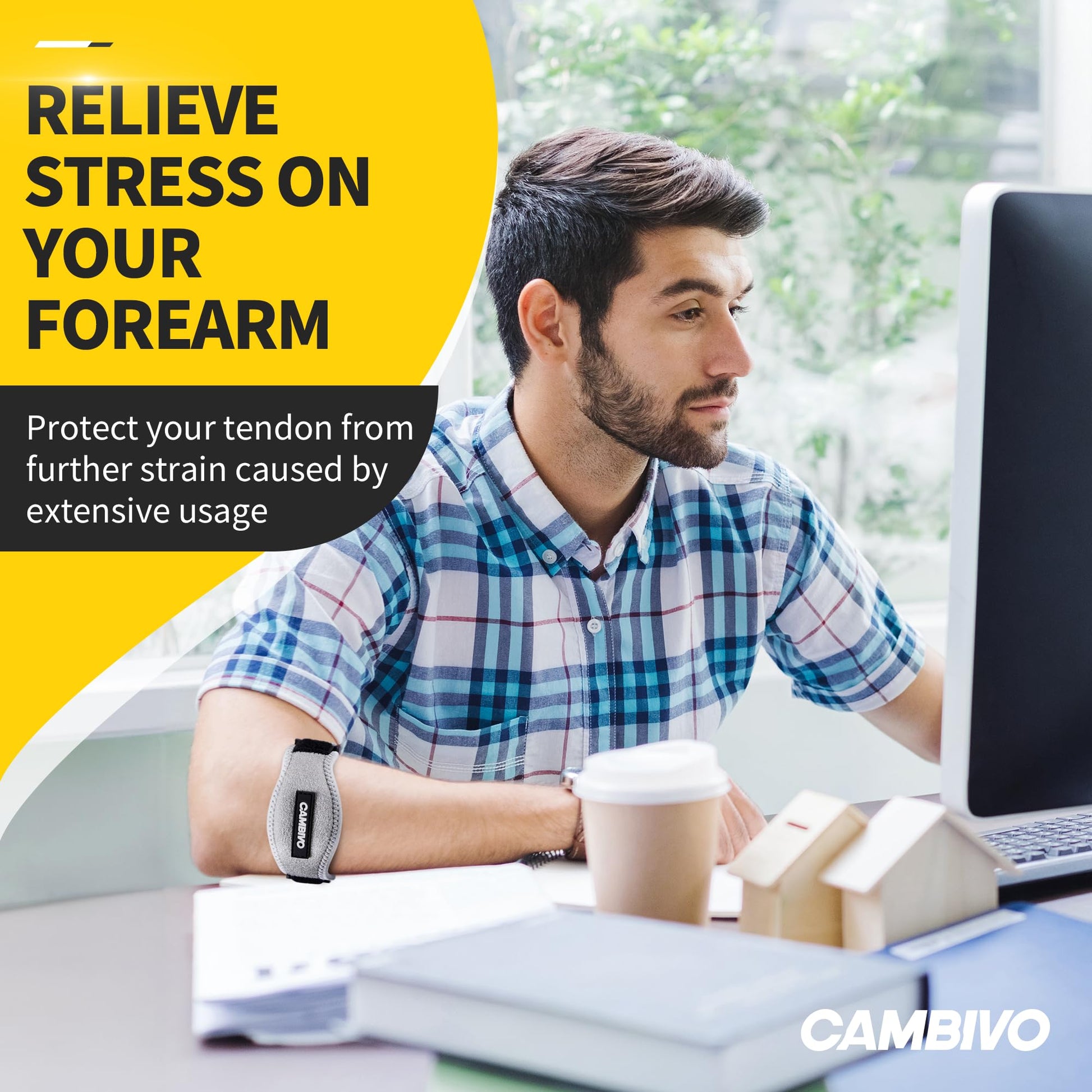 CAMBIVO 2 Pack Tennis Elbow Brace Strap for Tendonitis, Black - Tennis Mindset