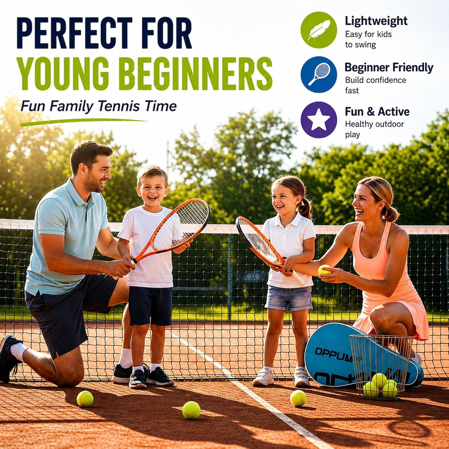 2-Pack Kids Tennis Racket Set, Junior Racquets with Bag and Balls - Tennis Mindset