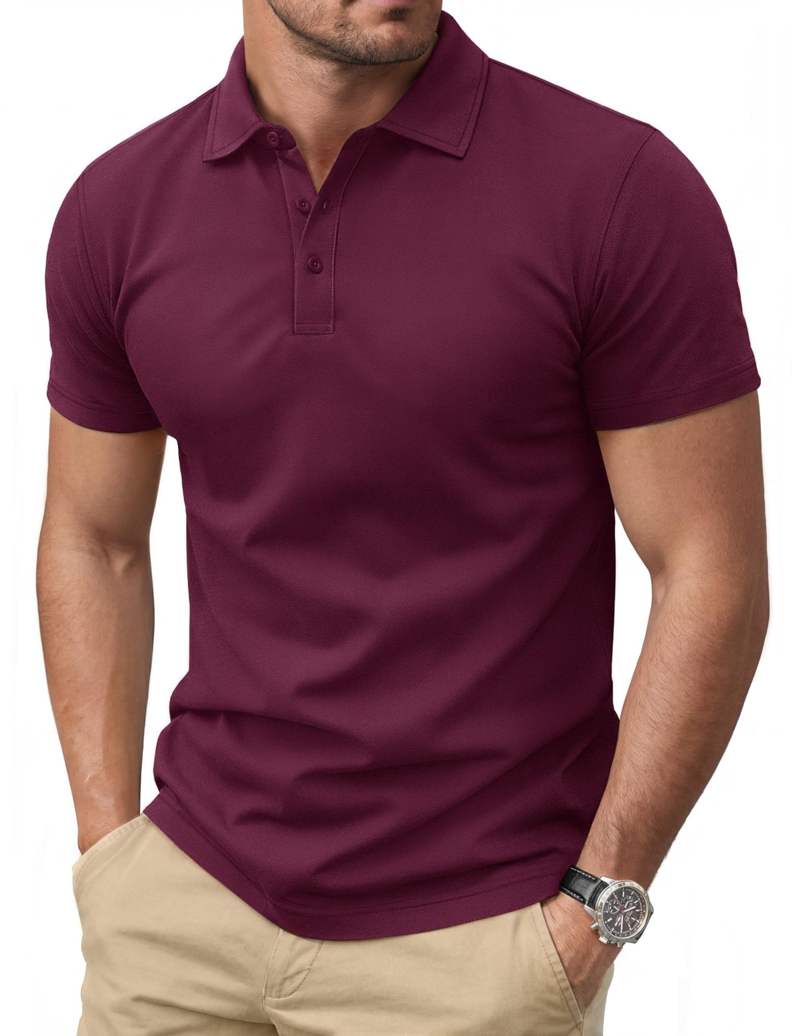 Cotrasen Men's Polo Shirts Short Sleeve Cotton Pique Classic Golf Shirts - Tennis Mindset