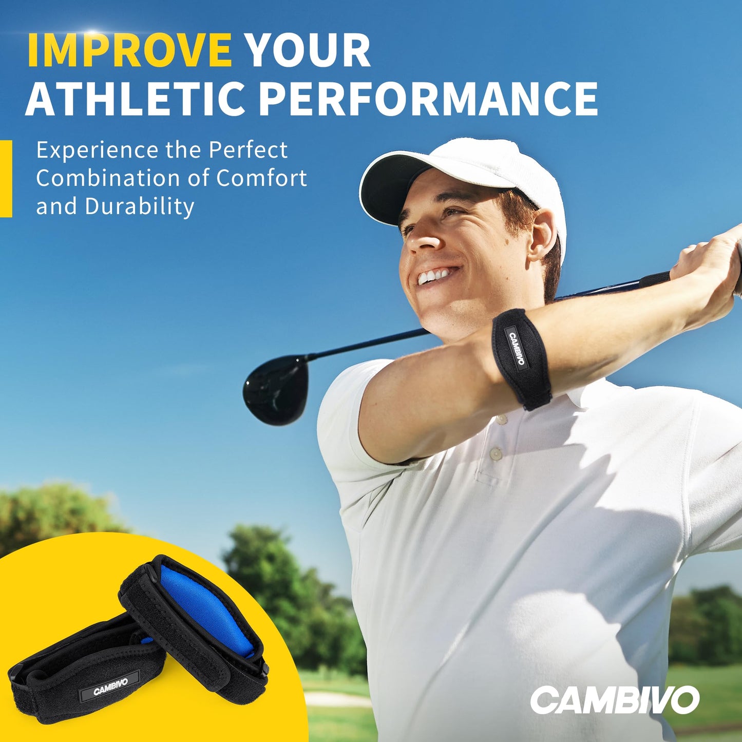 CAMBIVO 2 Pack Tennis Elbow Brace Strap for Tendonitis, Black - Tennis Mindset