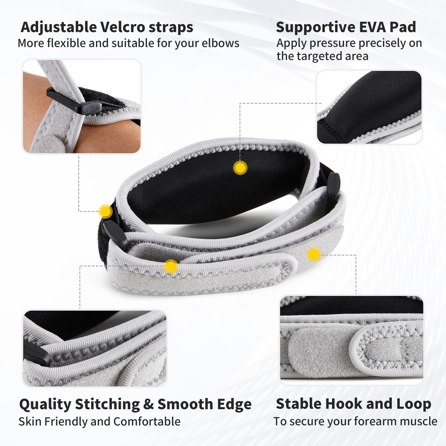 CAMBIVO 2 Pack Tennis Elbow Brace Strap for Tendonitis, Black - Tennis Mindset