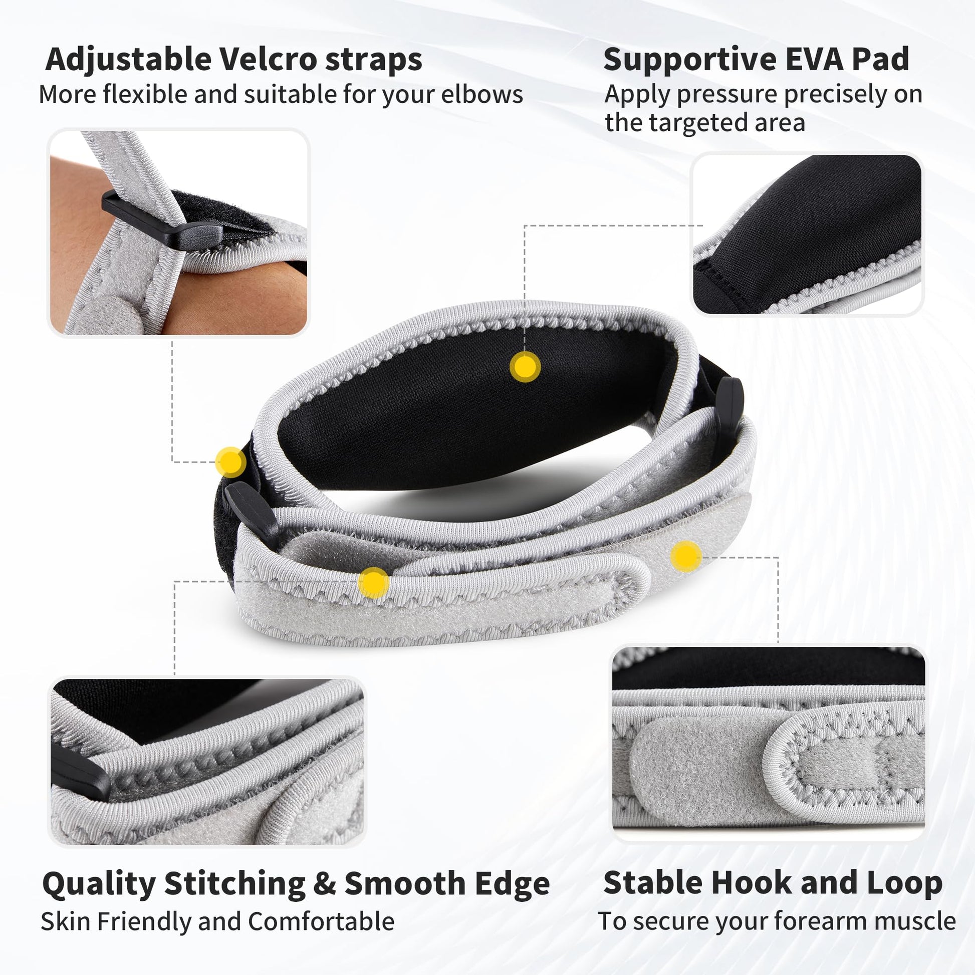 CAMBIVO 2 Pack Tennis Elbow Brace Strap for Tendonitis, Black - Tennis Mindset