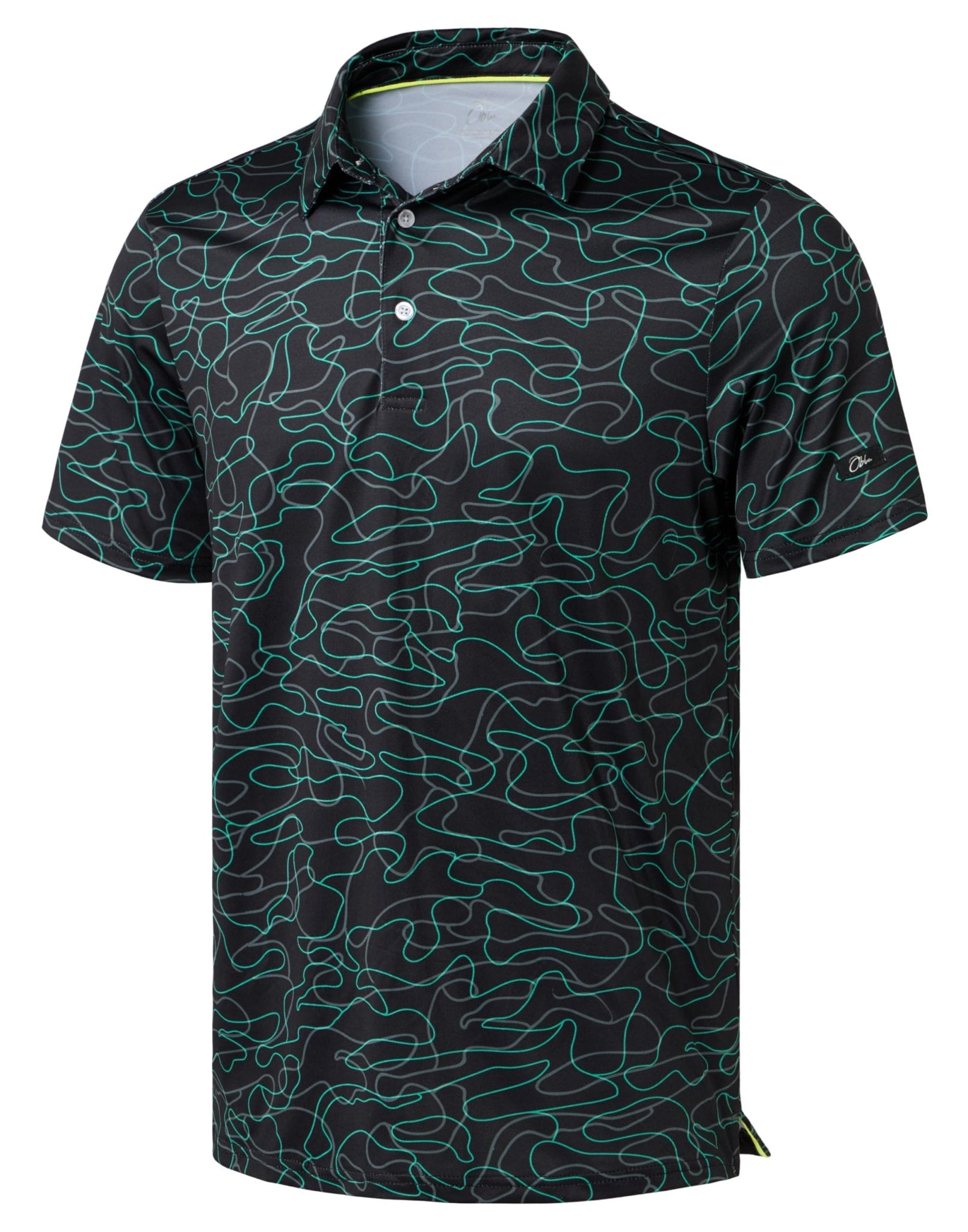 Obla Men's Golf Polo Shirts Print Short Sleeve Dry Fit Collared Shirt - Tennis Mindset