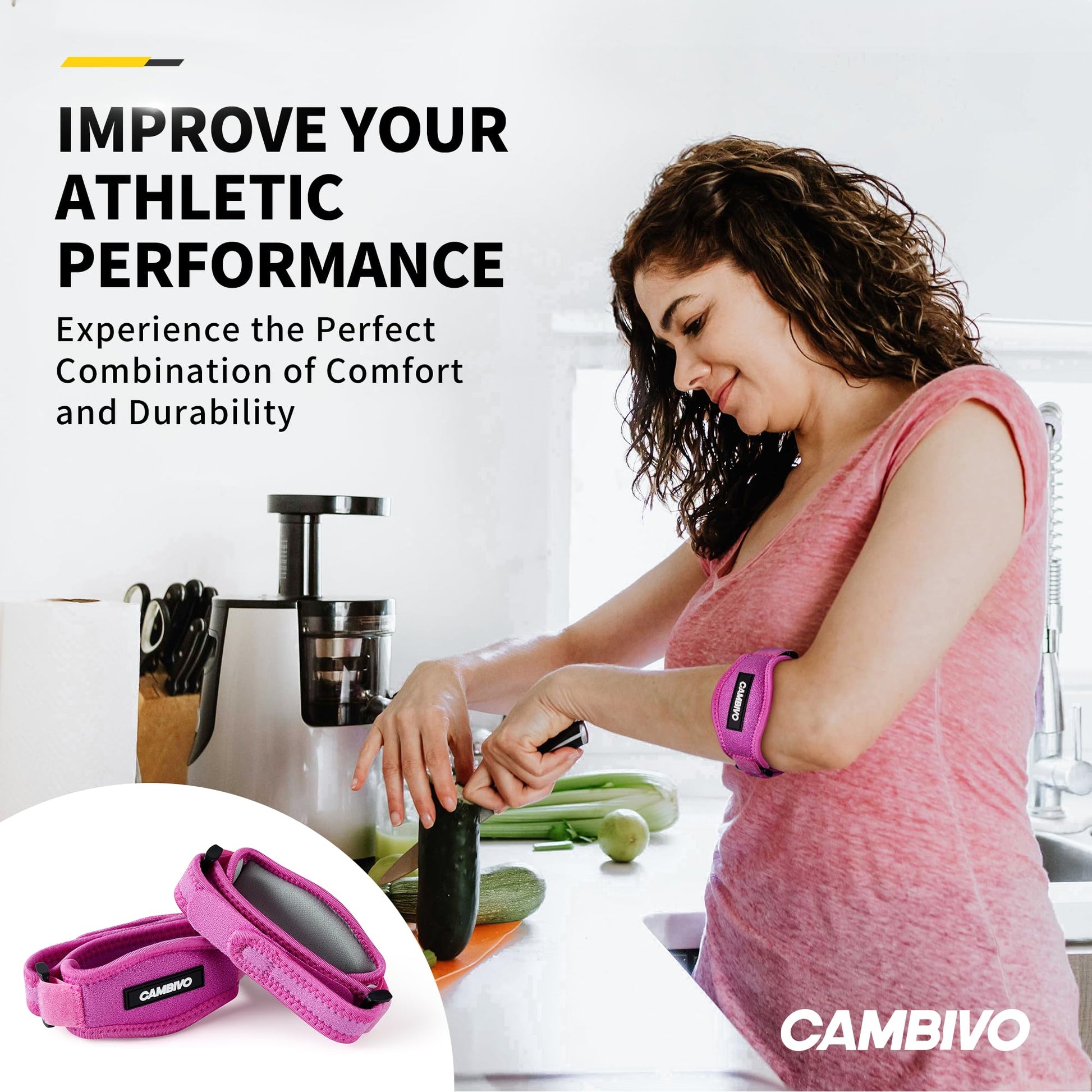 CAMBIVO 2 Pack Tennis Elbow Brace Strap for Tendonitis, Black - Tennis Mindset