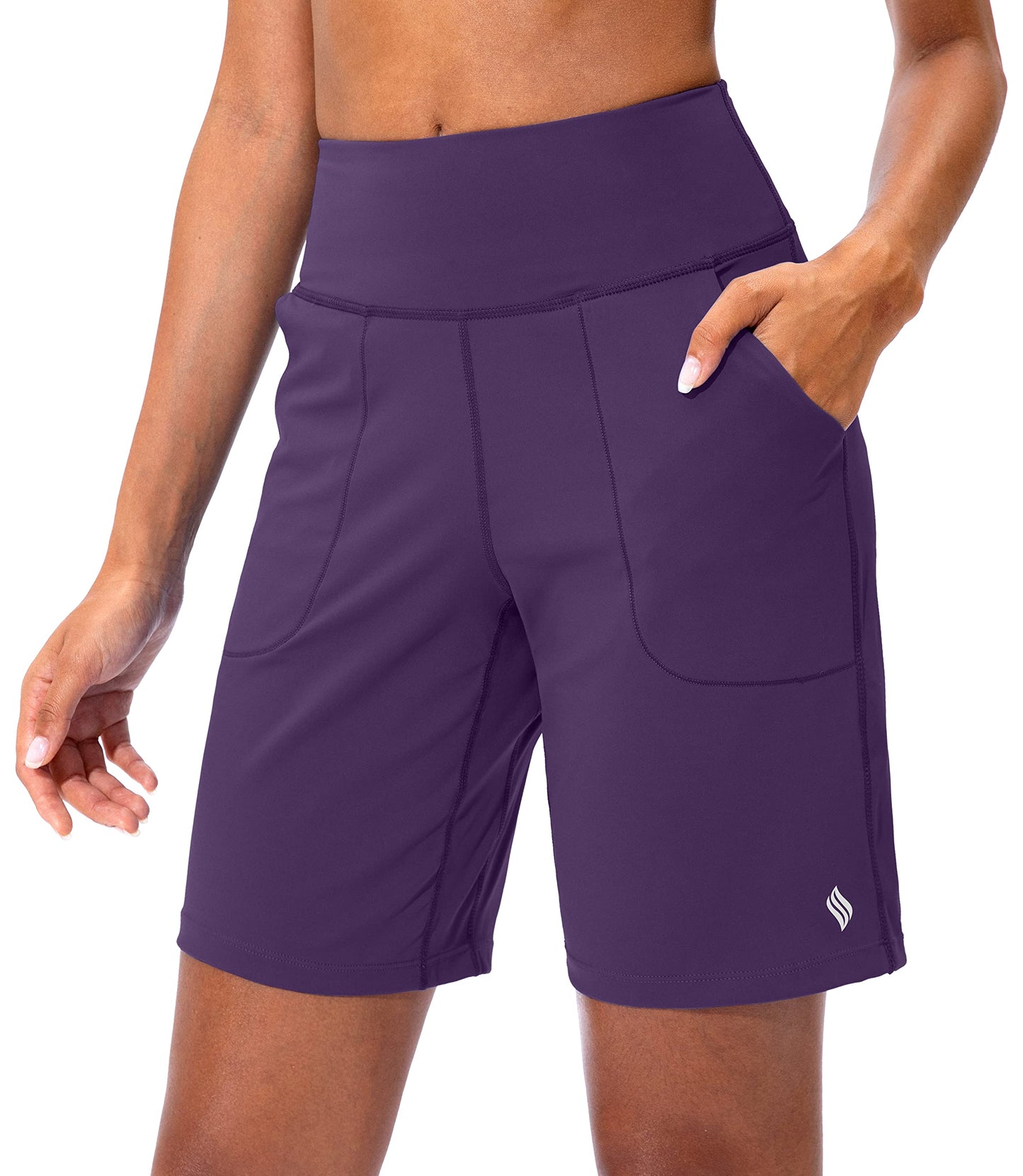 SANTINY Bermuda Shorts for Women with Pockets Athletic Workout Shorts - Tennis Mindset