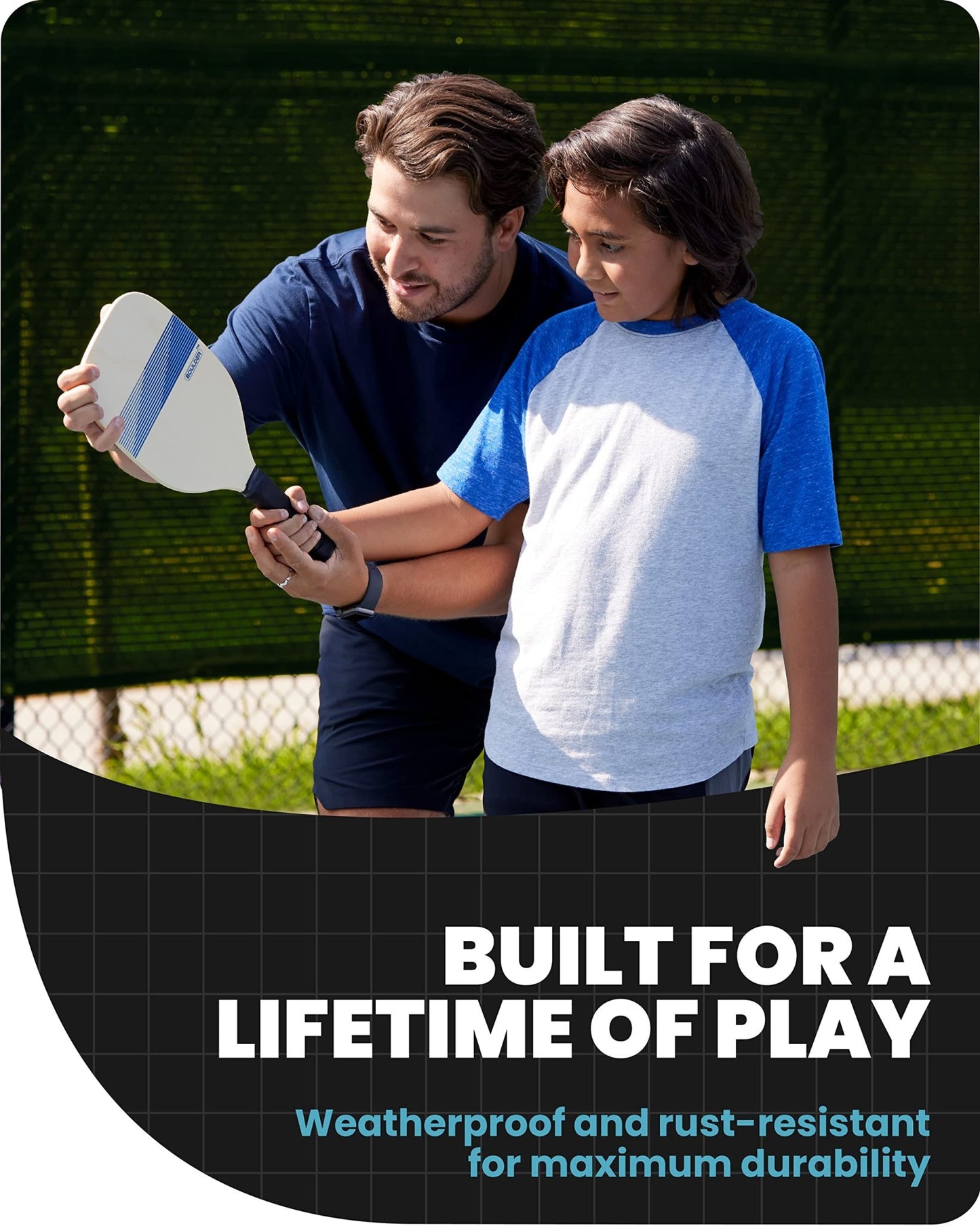Boulder Portable Badminton Pickleball Net - Foldable/Extendable Poles for Multiple Sports Heights (UP to 5 ft) - Ideal for Tennis, Pickleball, Soccer Tennis - Easy Setup - Tennis Mindset