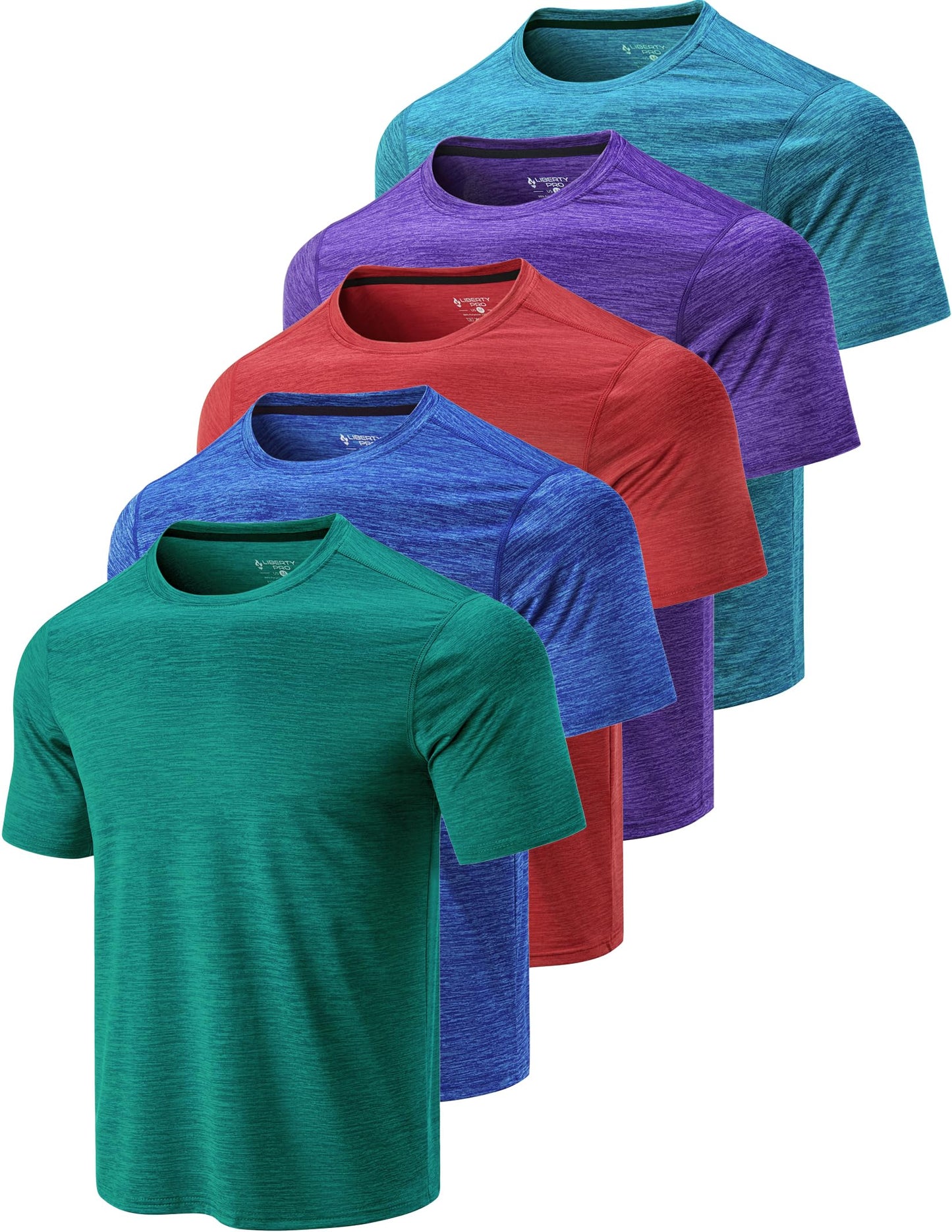 Liberty Imports 5 Pack Men's Active Quick Dry Crew Neck T Shirts - Tennis Mindset