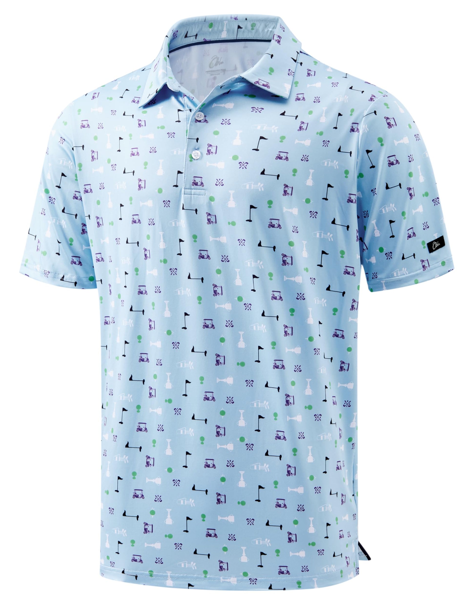 Obla Men's Golf Polo Shirts Print Short Sleeve Dry Fit Collared Shirt - Tennis Mindset