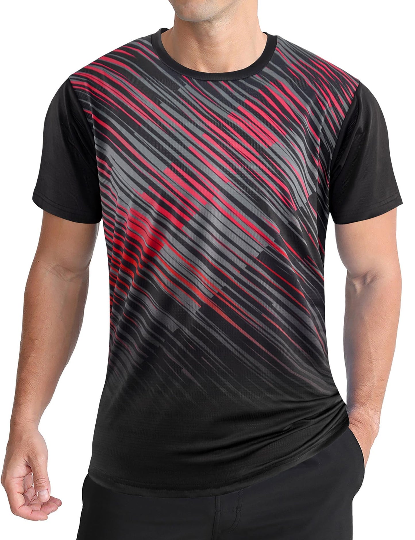 Men's Athletic T-Shirt Performance Gym Shirt Quick Dry Running Workout Tops - Tennis Mindset