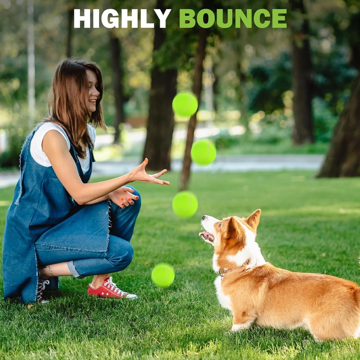 FURWEY Tennis Ball,6/12/24/36/40/80P Training Balls,Dog Balls with Mesh Bag