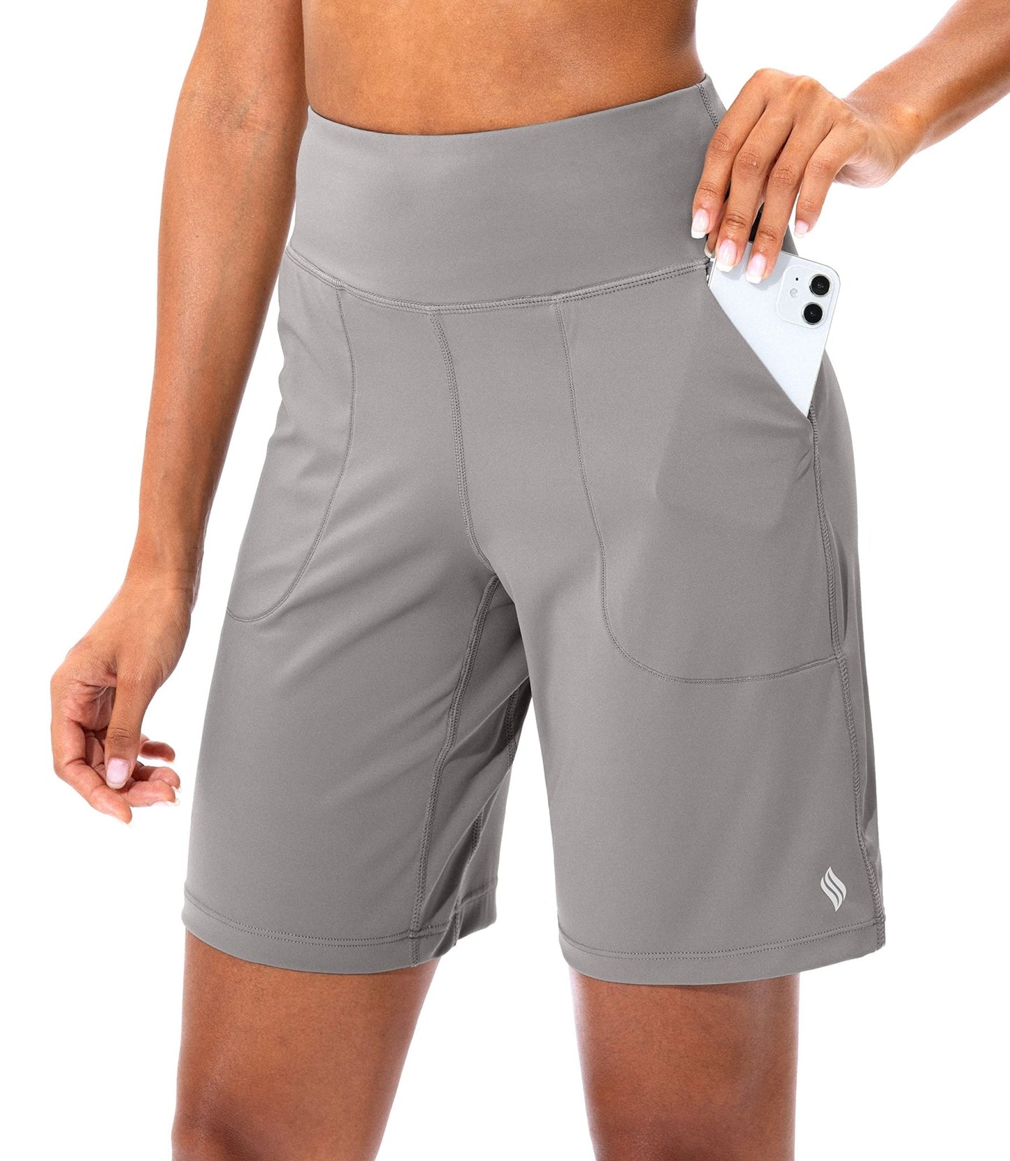 SANTINY Bermuda Shorts for Women with Pockets Athletic Workout Shorts - Tennis Mindset