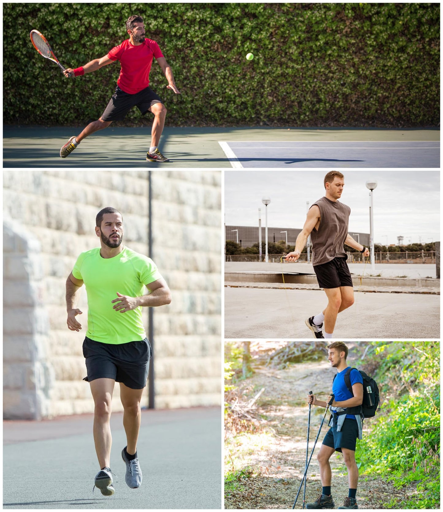 Kinglaman 1/4 Pack Men's 2 in 1 Lined Running Shorts Gym Athletic Shorts - Tennis Mindset