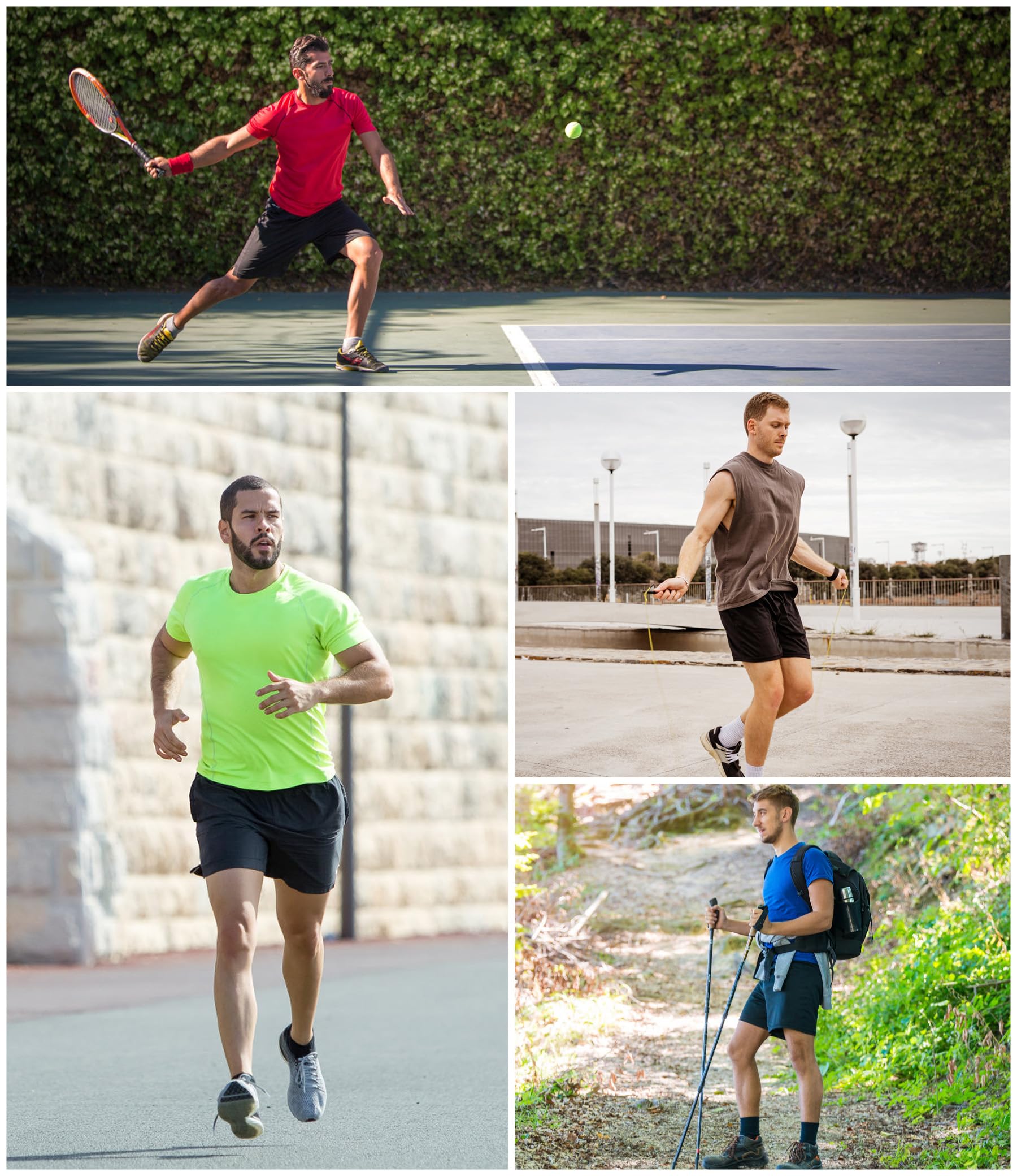 Kinglaman 1/4 Pack Men's 2 in 1 Lined Running Shorts Gym Athletic Shorts - Tennis Mindset
