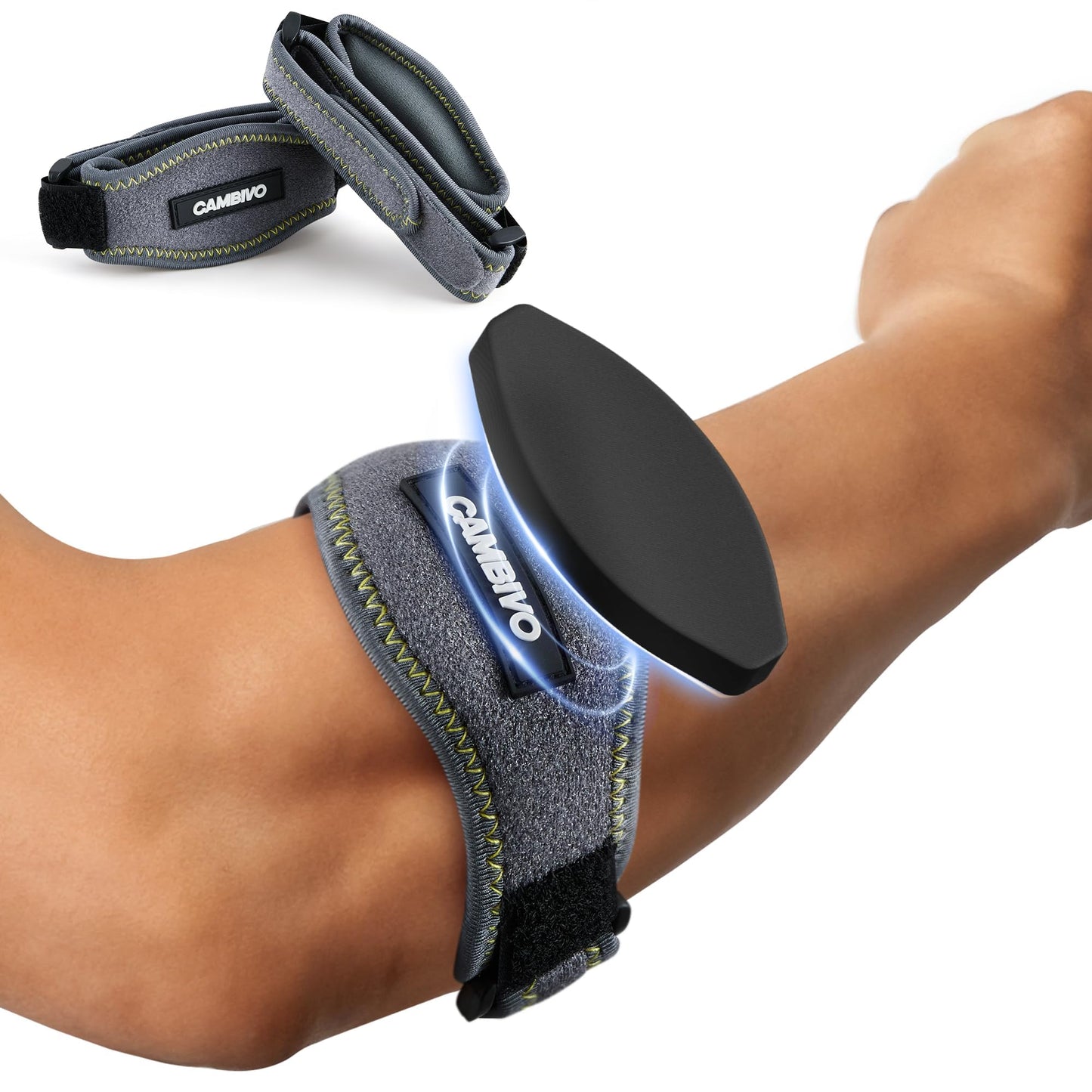 CAMBIVO 2 Pack Tennis Elbow Brace Strap for Tendonitis, Black - Tennis Mindset