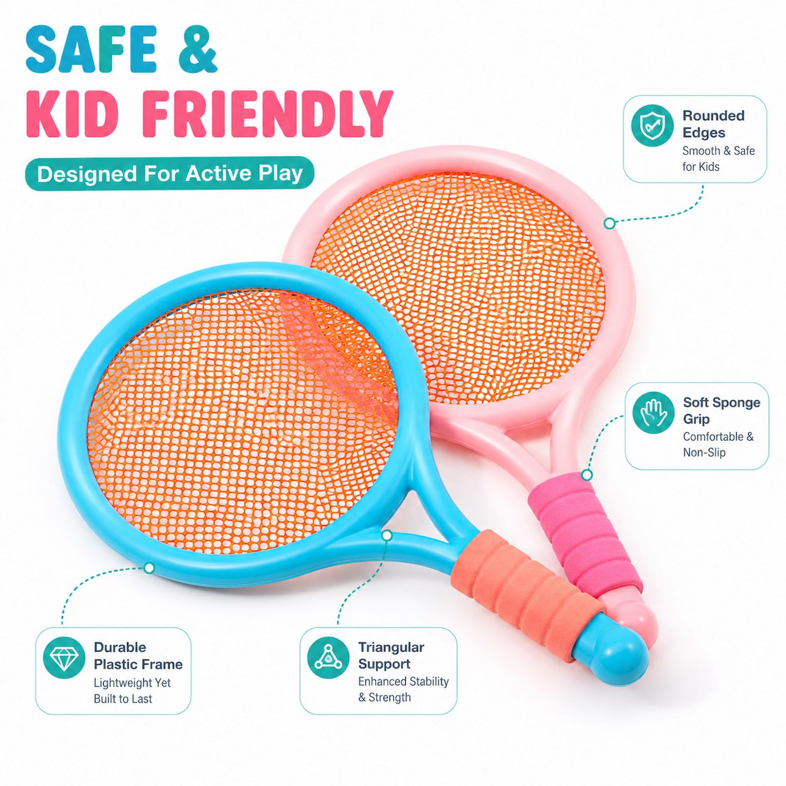 2-Pack Kids Tennis Racket Set, Junior Racquets with Bag and Balls - Tennis Mindset