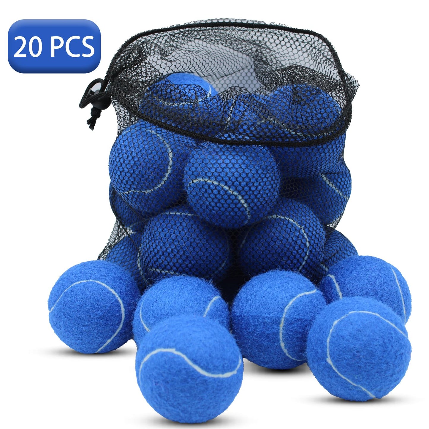 SHYUJAJIE Tennis Ball,20 Pack Practice Balls Bulk,Dog Balls with Mesh Bag
