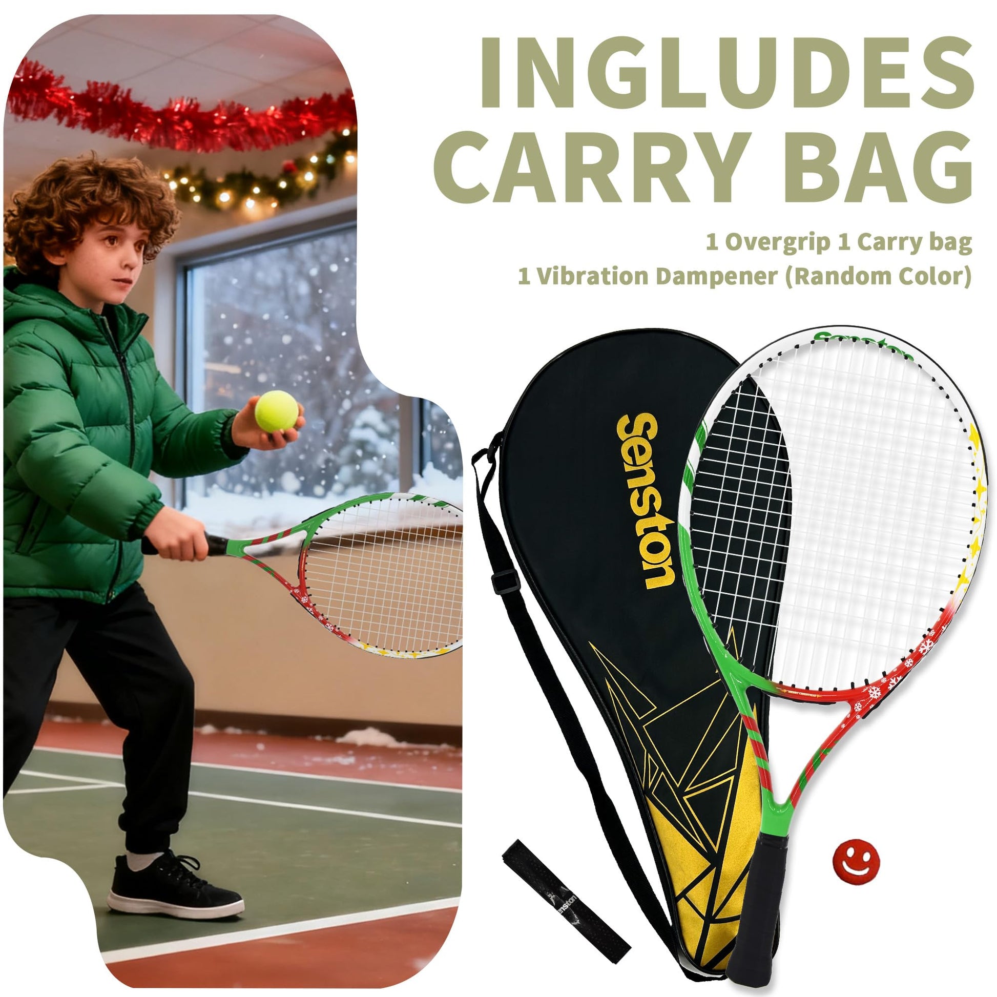 Senston 19" 23" 25" Kids Junior Tennis Racquet for Kids Children Boys Girls Tennis Rackets with Racket Cover - Tennis Mindset