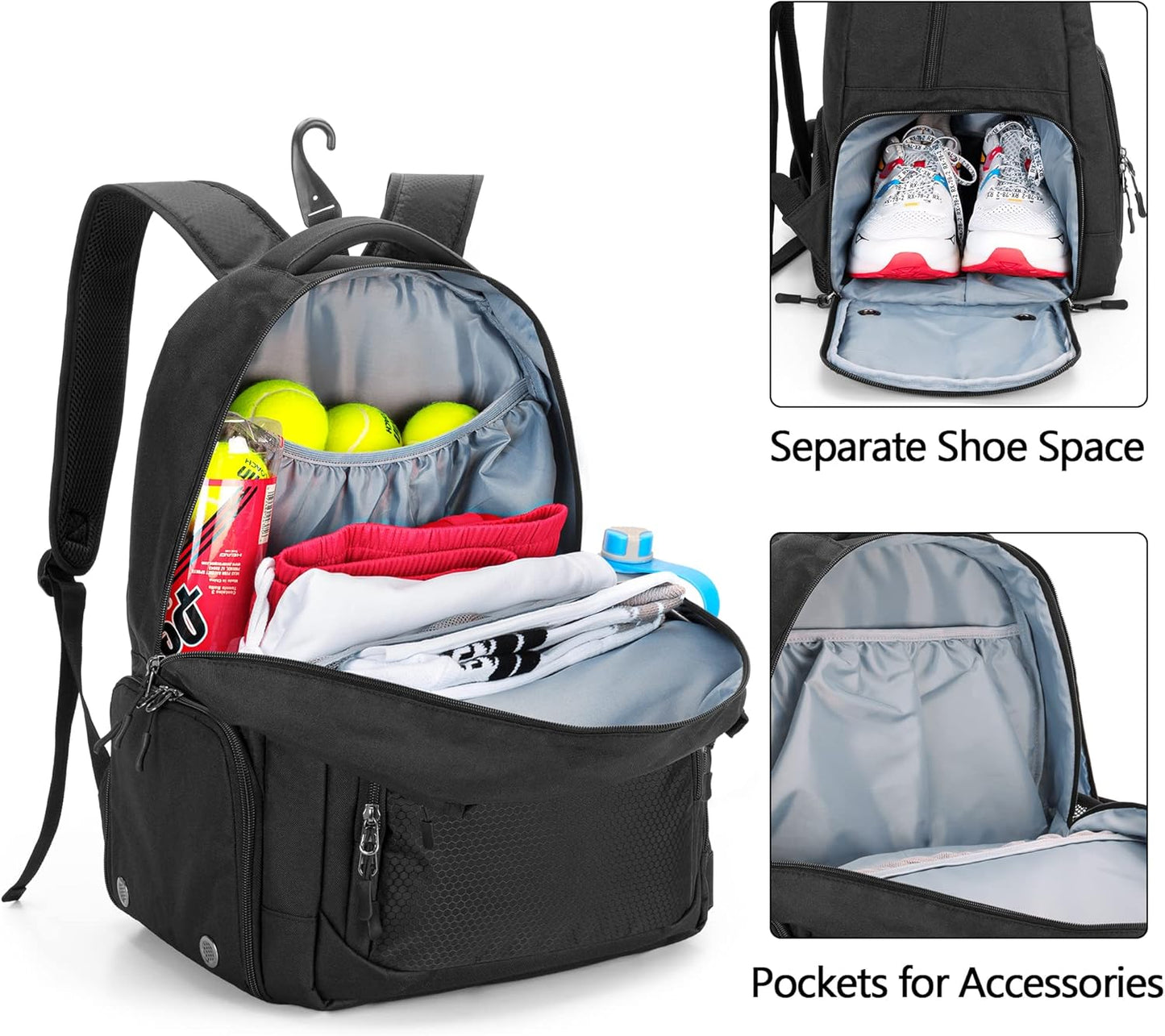 DSLEAF Tennis Bag for Men/Women, Tennis Backpack Holds 2 Rackets and Shoes - Tennis Mindset
