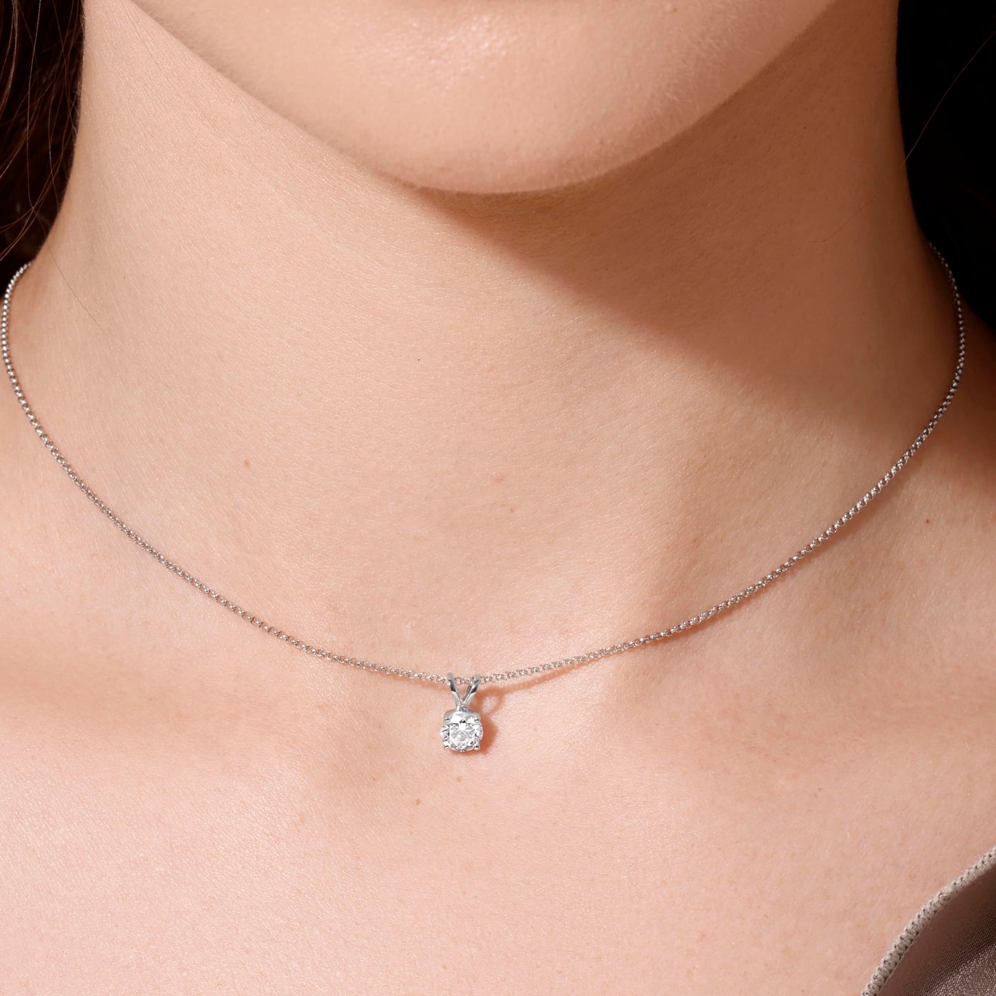 14K Yellow/White Gold Pendant Necklace With 0.50-1.00 TCW Lab Grown Diamond in Pear/Round Shape (E-F Color, VVS-VS), Adjustable Length from 15"-16.5", IGI Certified, Necklaces For Women, Gift For Her - Tennis Mindset