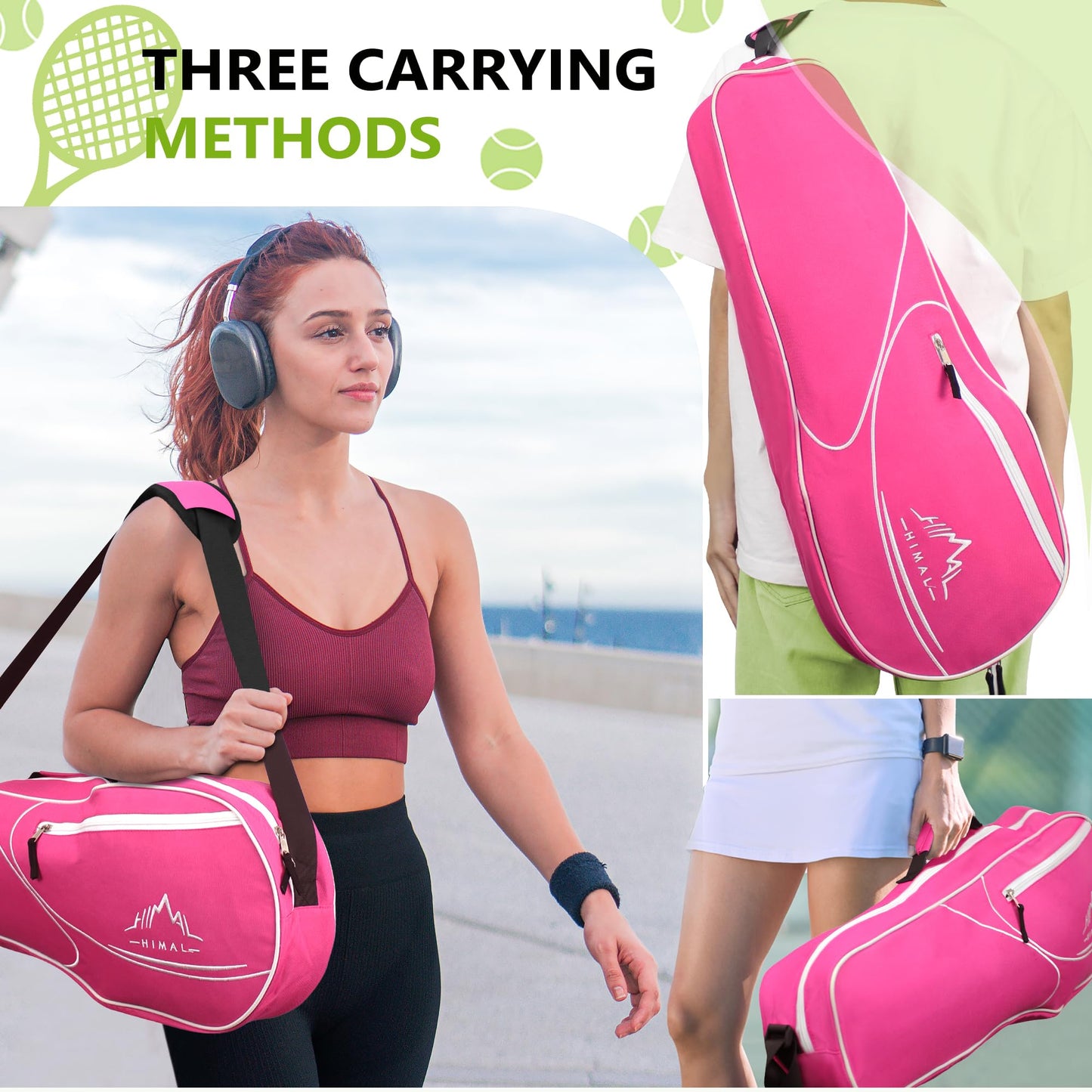 Himal Outdoors 3 Racquet Tennis Bag Tennis Racket Bag for Men Women - Tennis Mindset