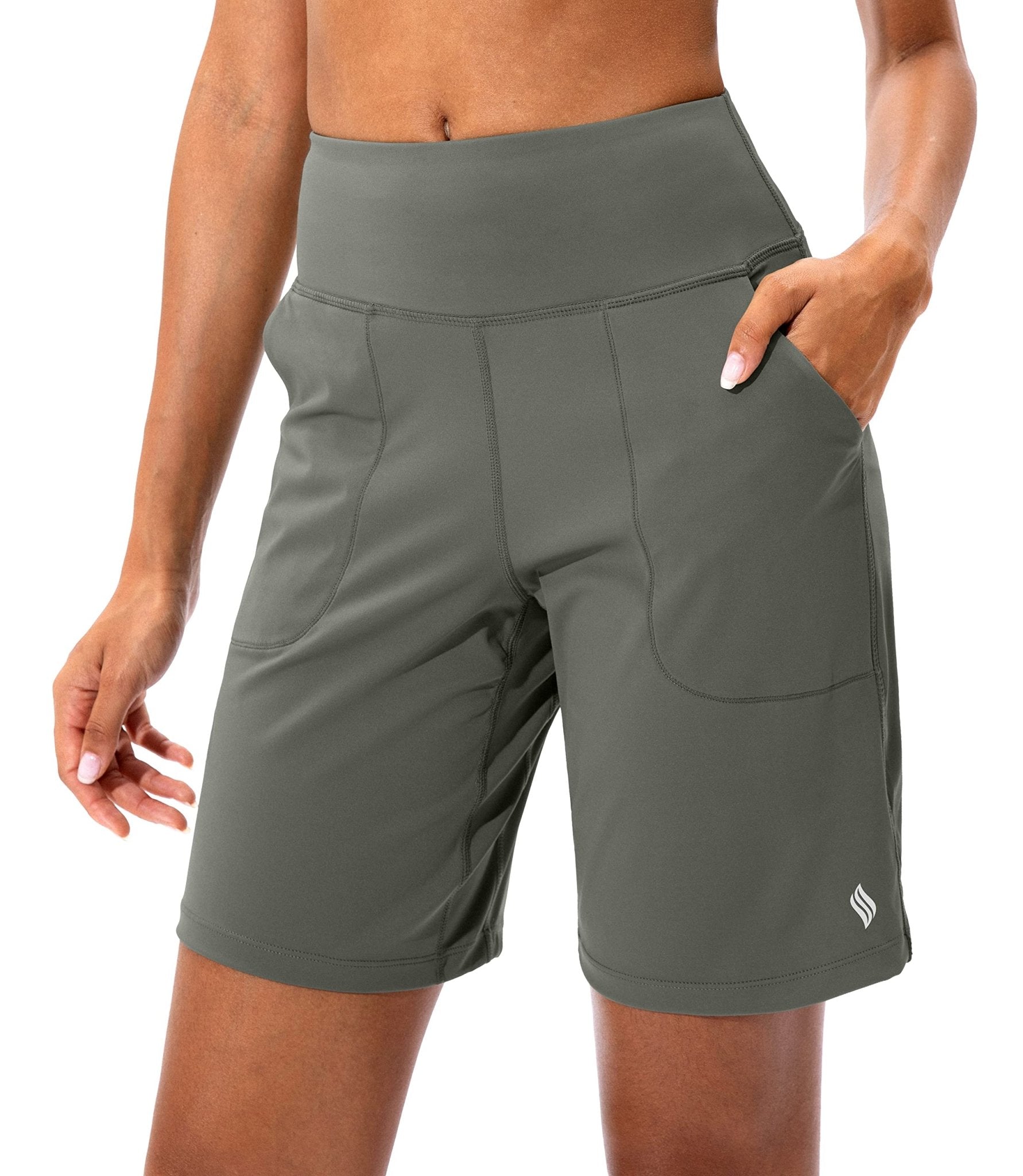 SANTINY Bermuda Shorts for Women with Pockets Athletic Workout Shorts - Tennis Mindset