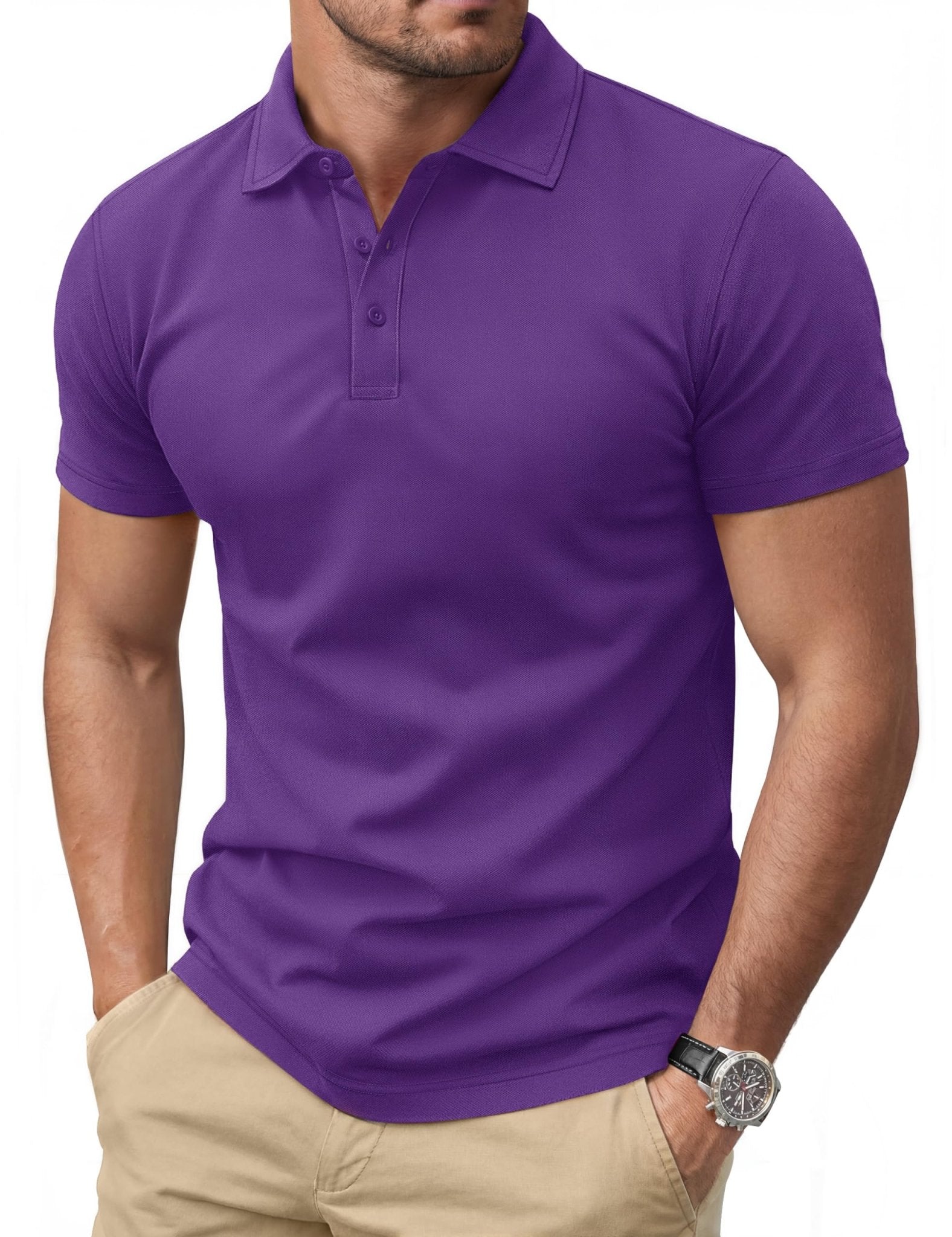 Cotrasen Men's Polo Shirts Short Sleeve Cotton Pique Classic Golf Shirts - Tennis Mindset