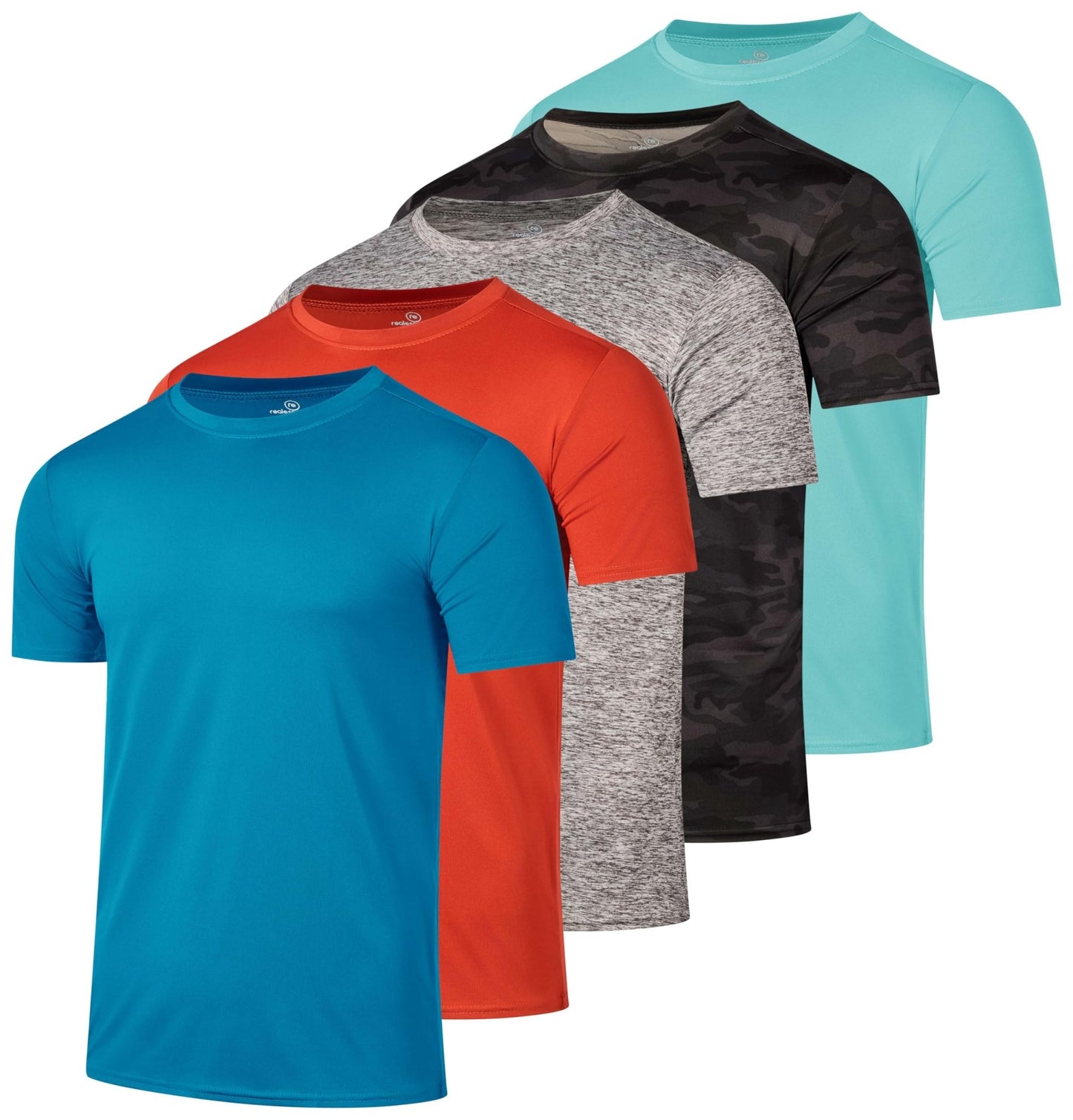 5 Pack Men's Dry Fit Workout T Shirts Crew Neck Athletic Gym Running Tees - Tennis Mindset