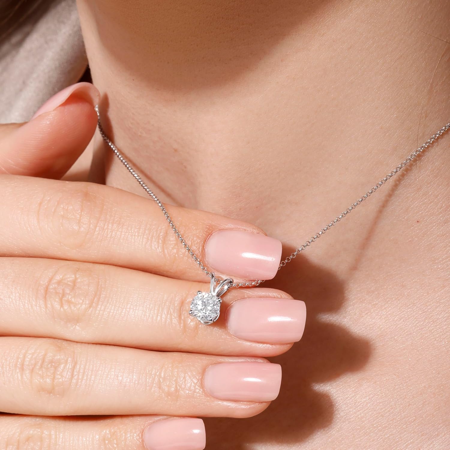 14K Yellow/White Gold Pendant Necklace With 0.50-1.00 TCW Lab Grown Diamond in Pear/Round Shape (E-F Color, VVS-VS), Adjustable Length from 15"-16.5", IGI Certified, Necklaces For Women, Gift For Her - Tennis Mindset