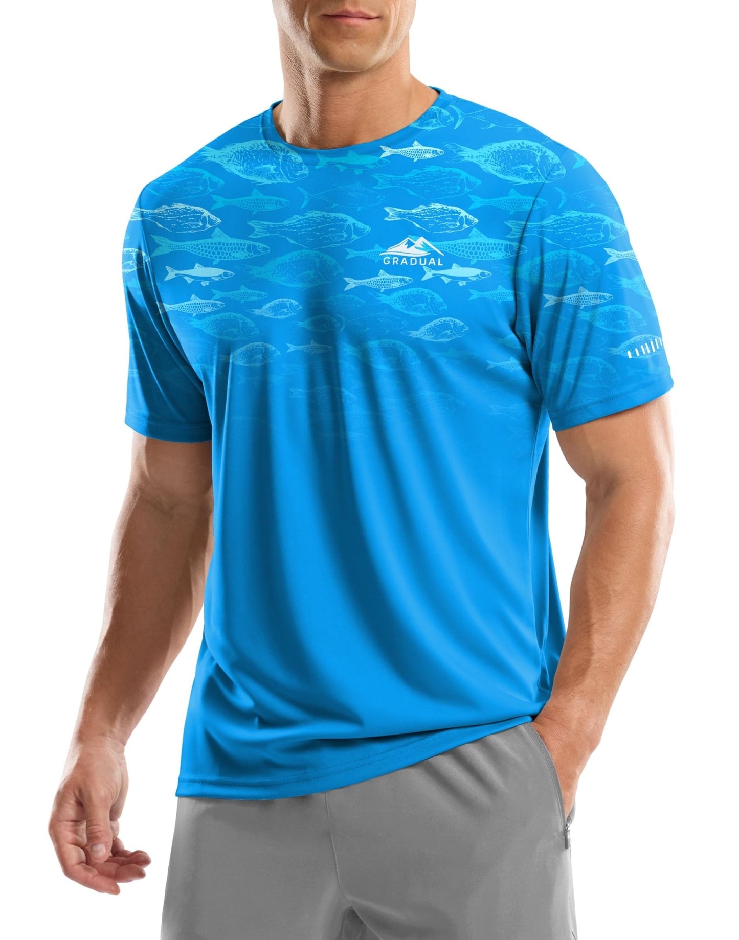 Men's UPF 50+ Sun Protection Swim Shirts Rash Guard Dry Fit Workout Tshirts - Tennis Mindset