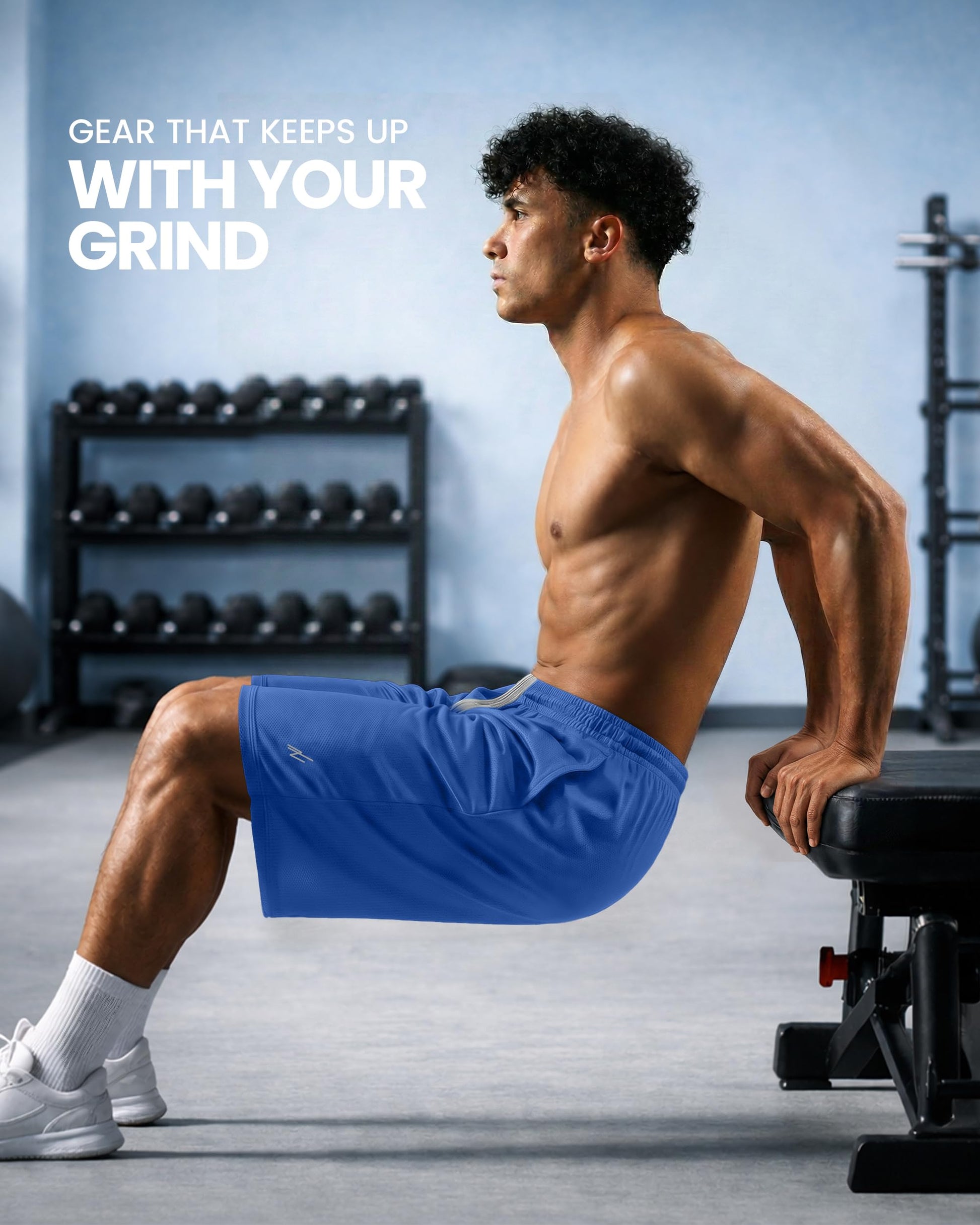 Breathable Mesh Mens Athletic Shorts Loose-Fit Quick Dry Running Gym Shorts - Tennis Mindset