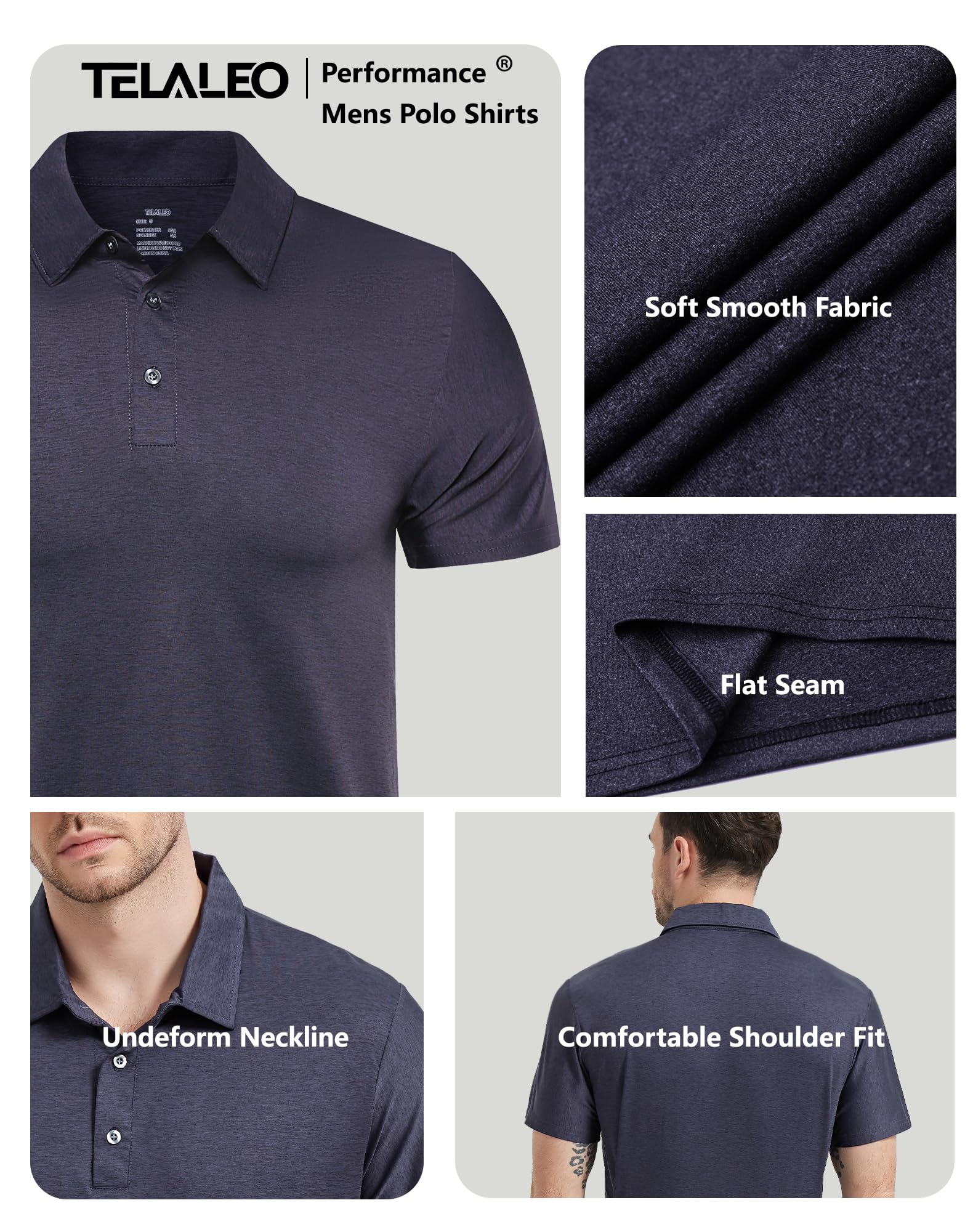 5 Pack Men's Polo Shirts Short Sleeve Golf T Shirt Performance Casual - Tennis Mindset
