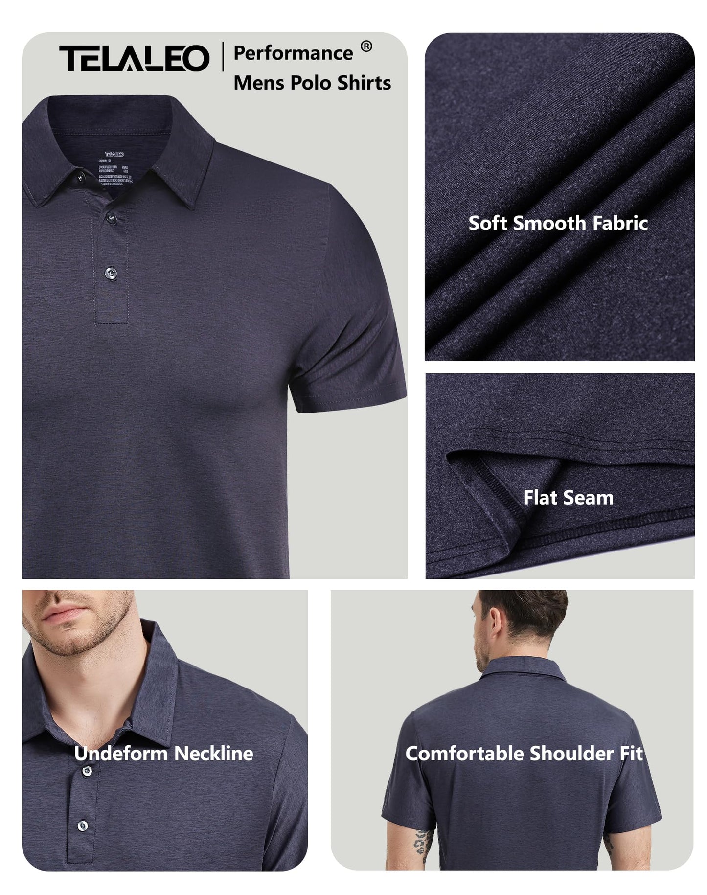5 Pack Men's Polo Shirts Short Sleeve Golf T Shirt Performance Casual - Tennis Mindset