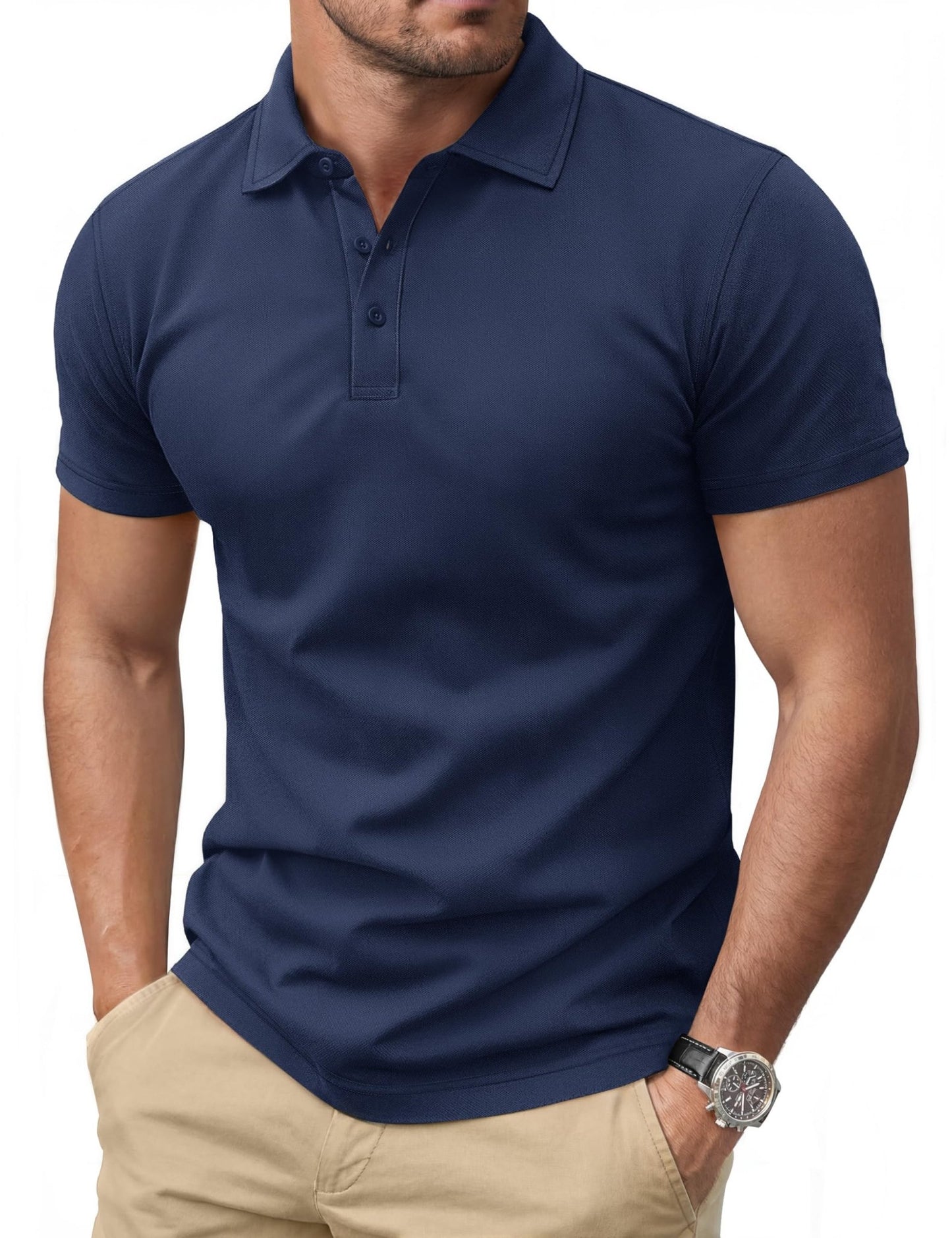 Cotrasen Men's Polo Shirts Short Sleeve Cotton Pique Classic Golf Shirts - Tennis Mindset