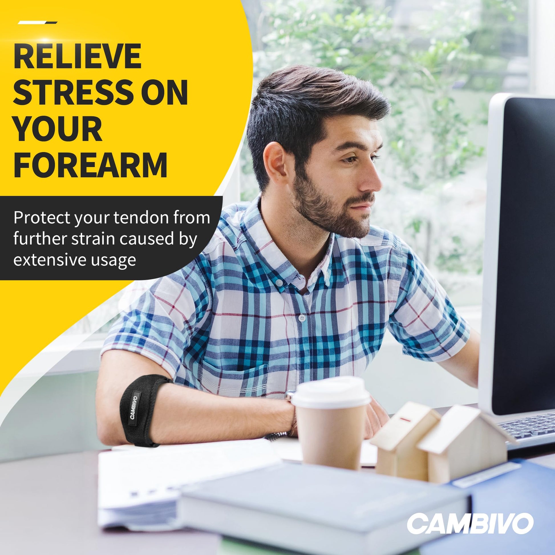 CAMBIVO 2 Pack Tennis Elbow Brace Strap for Tendonitis, Black - Tennis Mindset