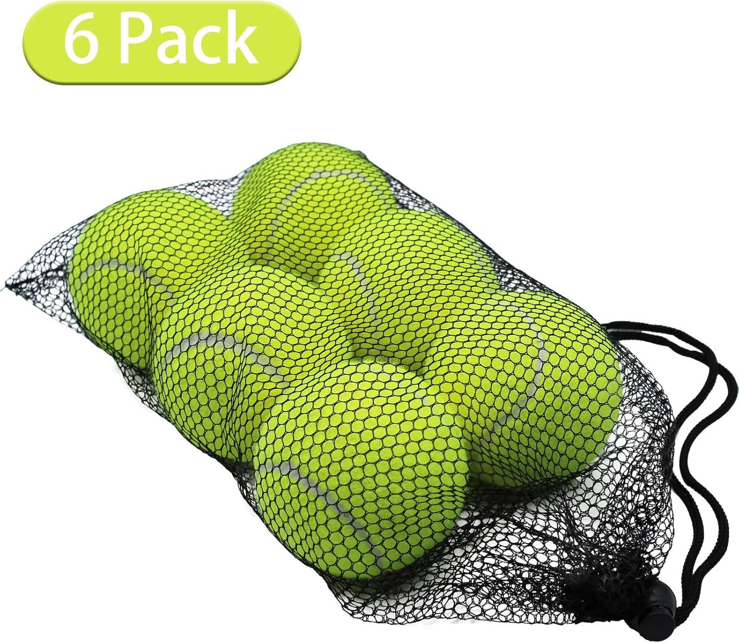 SHYUJAJIE Tennis Ball,6 Pack Practice Balls Bulk,Dog Balls with Mesh Bag