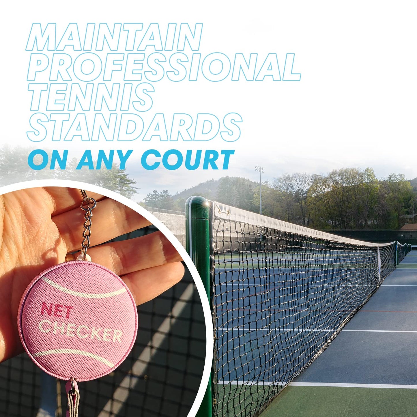 Scoring Right Net Checker Tennis Net Height Measuring Tape and Keyring - Tennis Mindset
