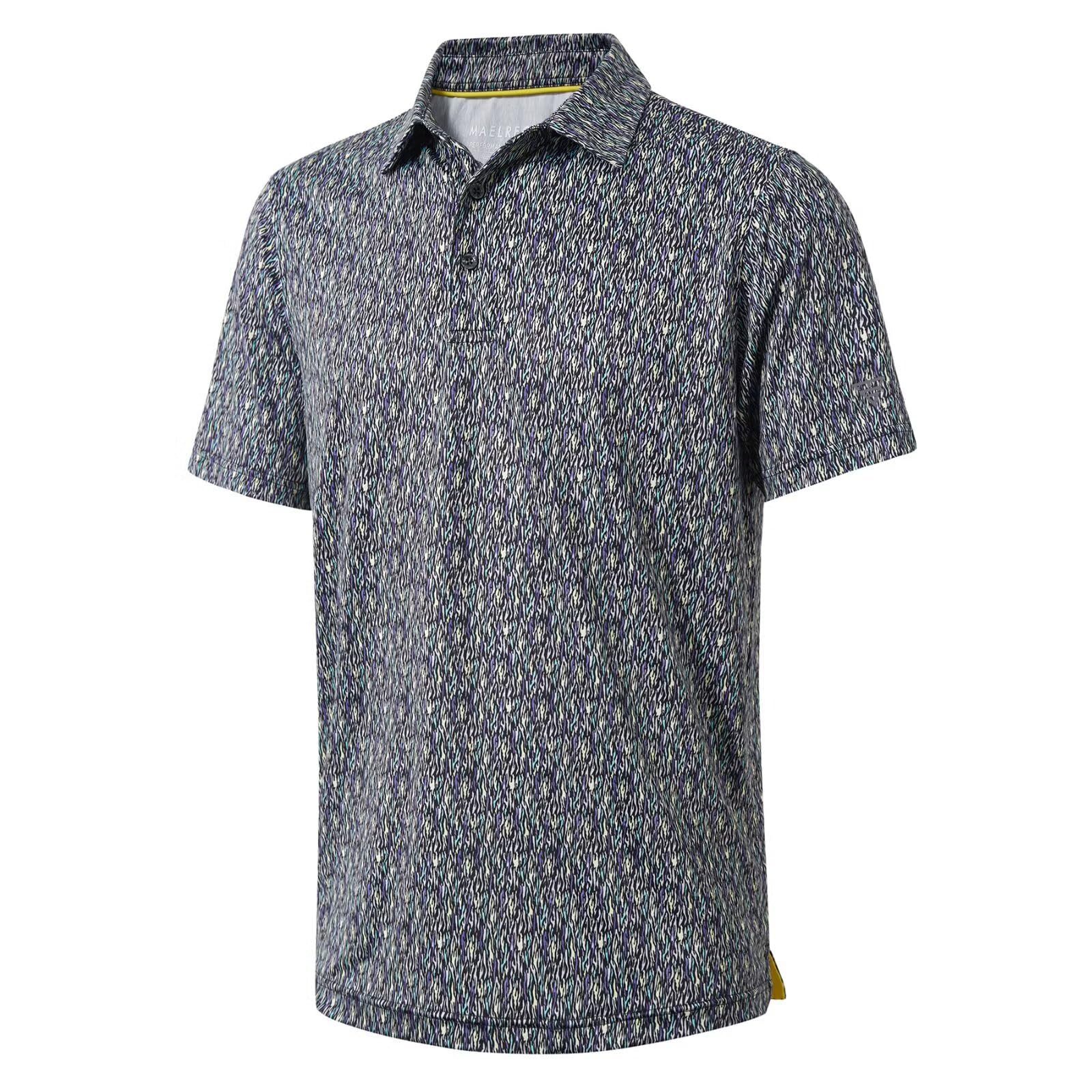 Golf Shirts for Men Dry Fit Short Sleeve Print Performance Moisture Wicking Polo Shirt - Tennis Mindset