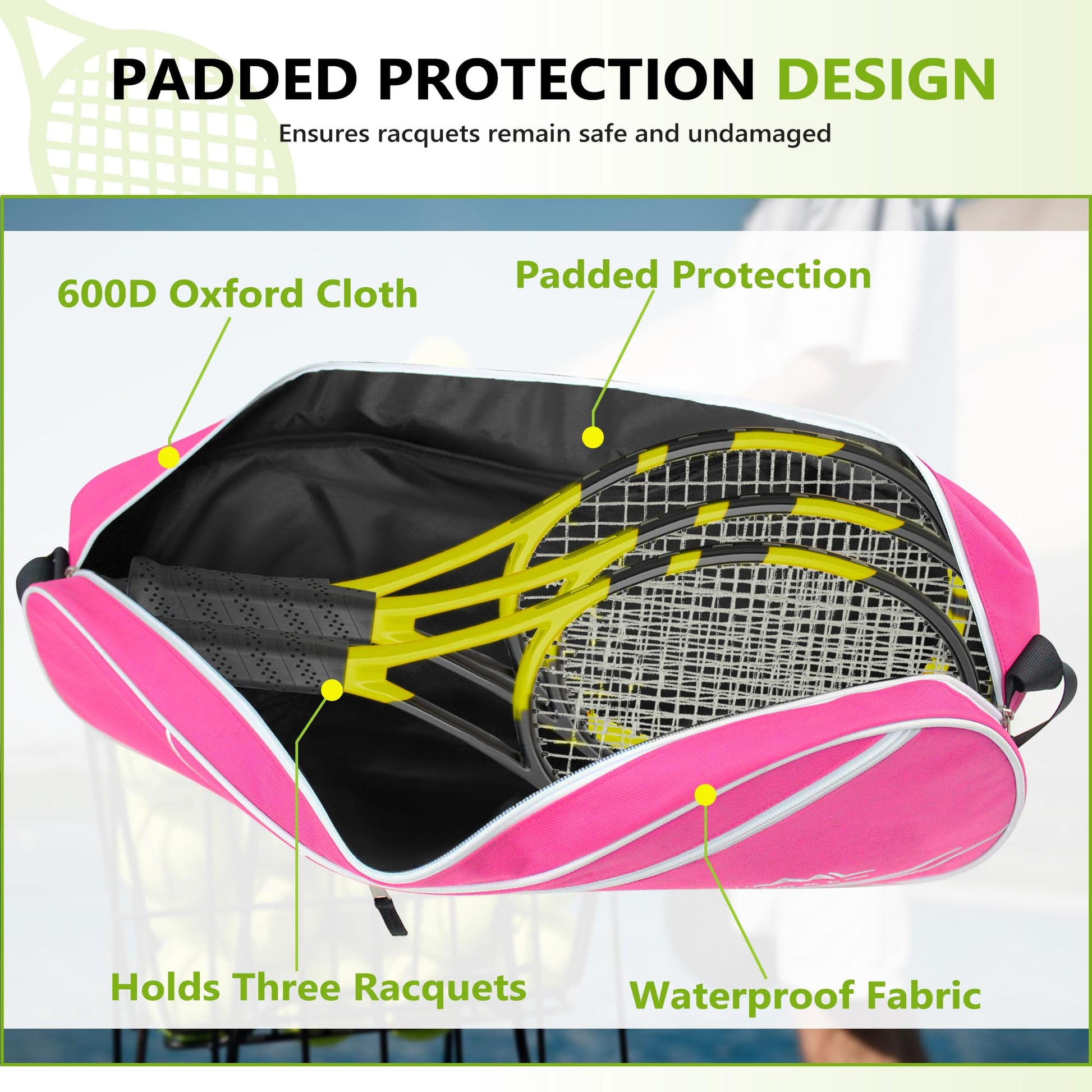 Himal Outdoors 3 Racquet Tennis Bag Tennis Racket Bag for Men Women - Tennis Mindset