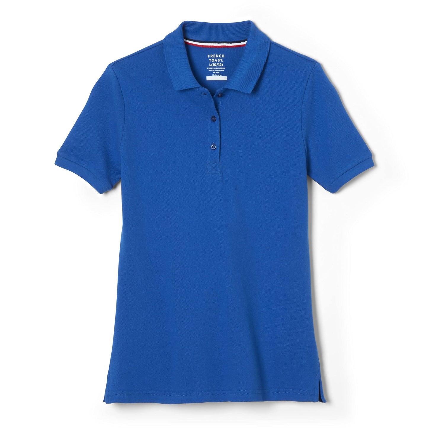 French Toast Women's Juniors' Short Sleeve Stretch Pique Polo Shirt